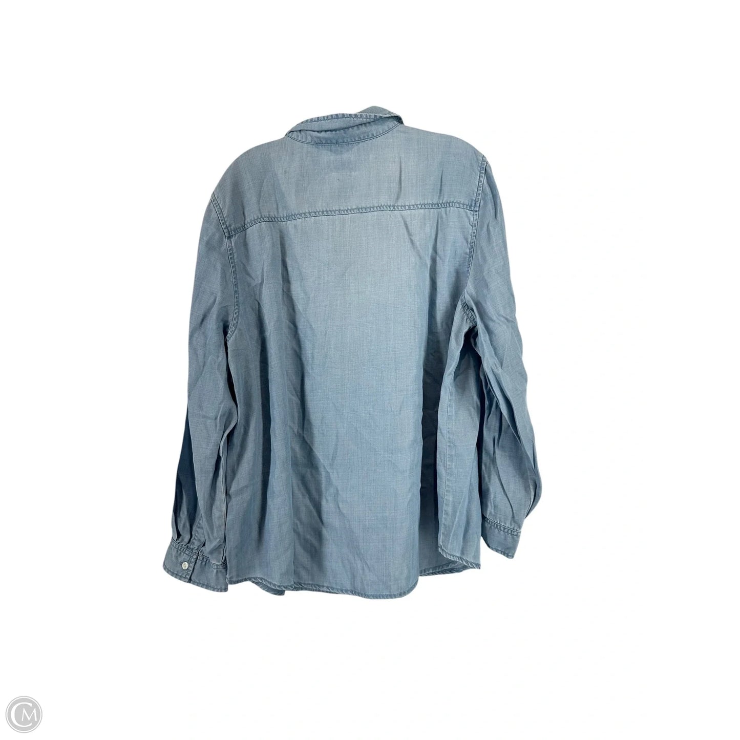 Top Long Sleeve By Chicos In Blue Denim, Size: 3x
