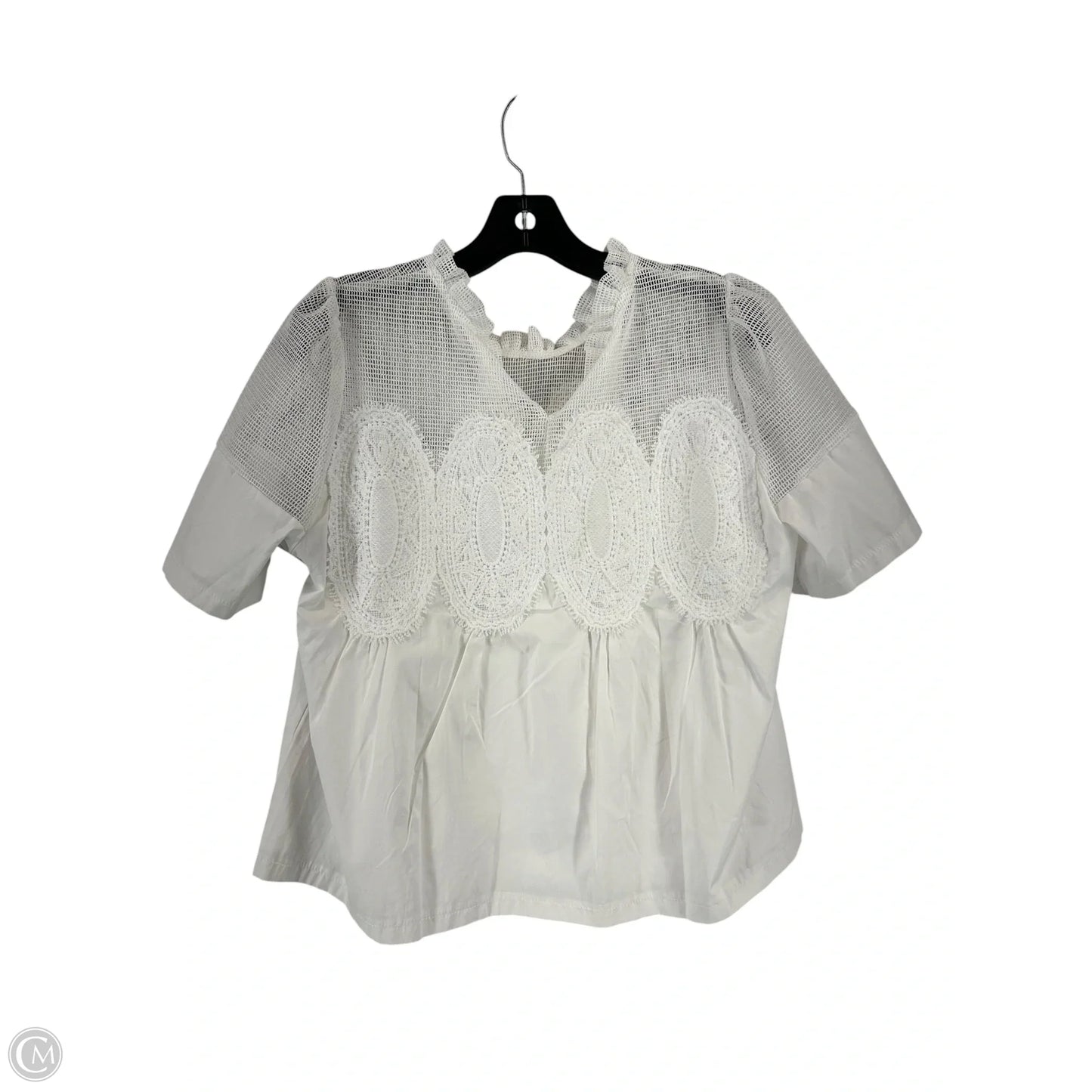 Top Short Sleeve By Clothes Mentor In White, Size: M