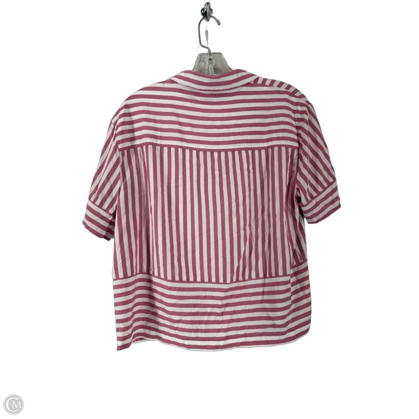 Top Short Sleeve By Jane And Delancey In Pink & White, Size: M