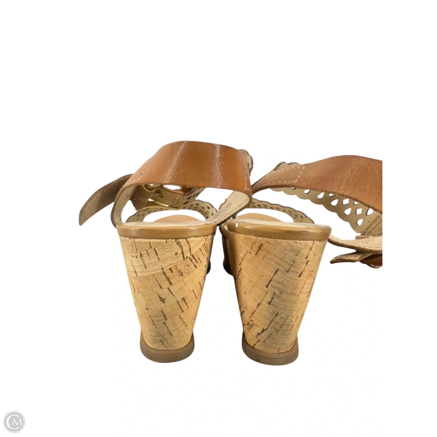 Sandals Heels Block By Franco Sarto In Brown, Size: 7