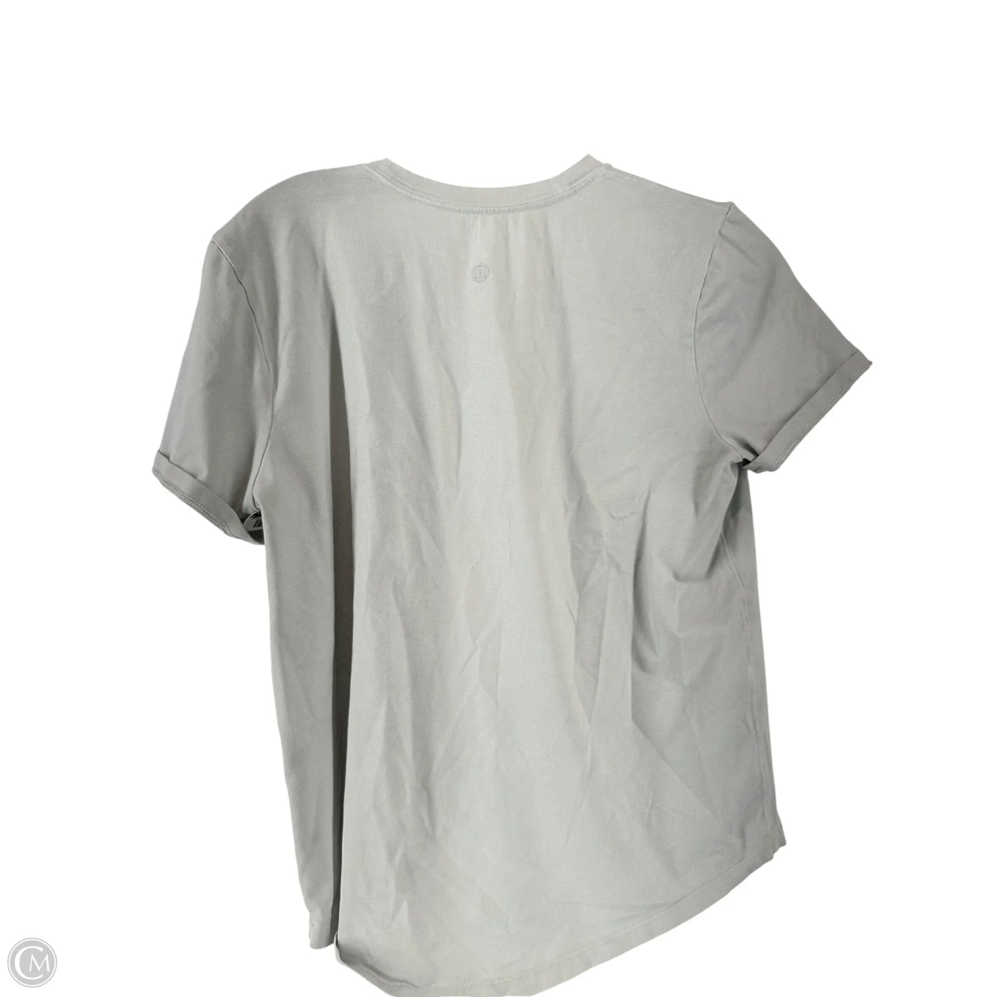 Athletic Top Short Sleeve By Lululemon In Grey, Size: 6