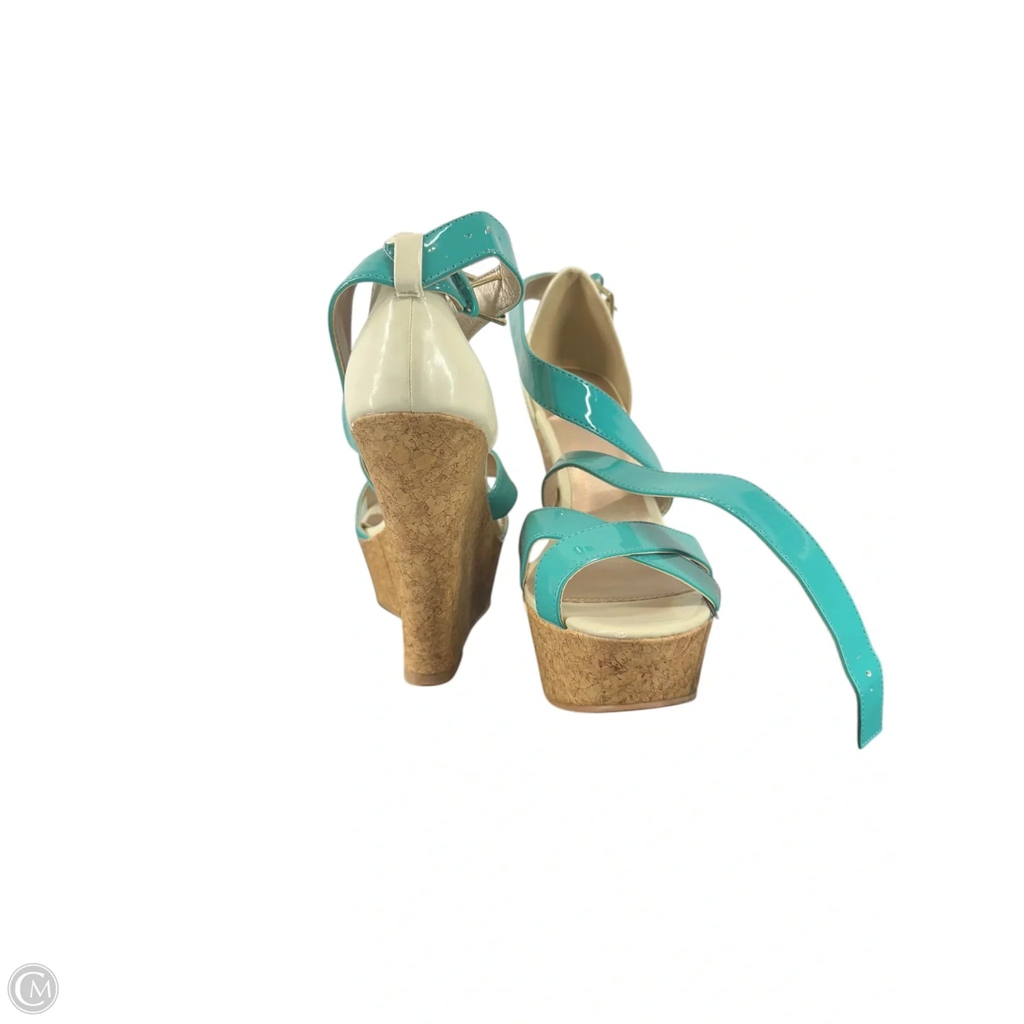 Shoes Heels Wedge By Charlotte Russe In Blue, Size: 8