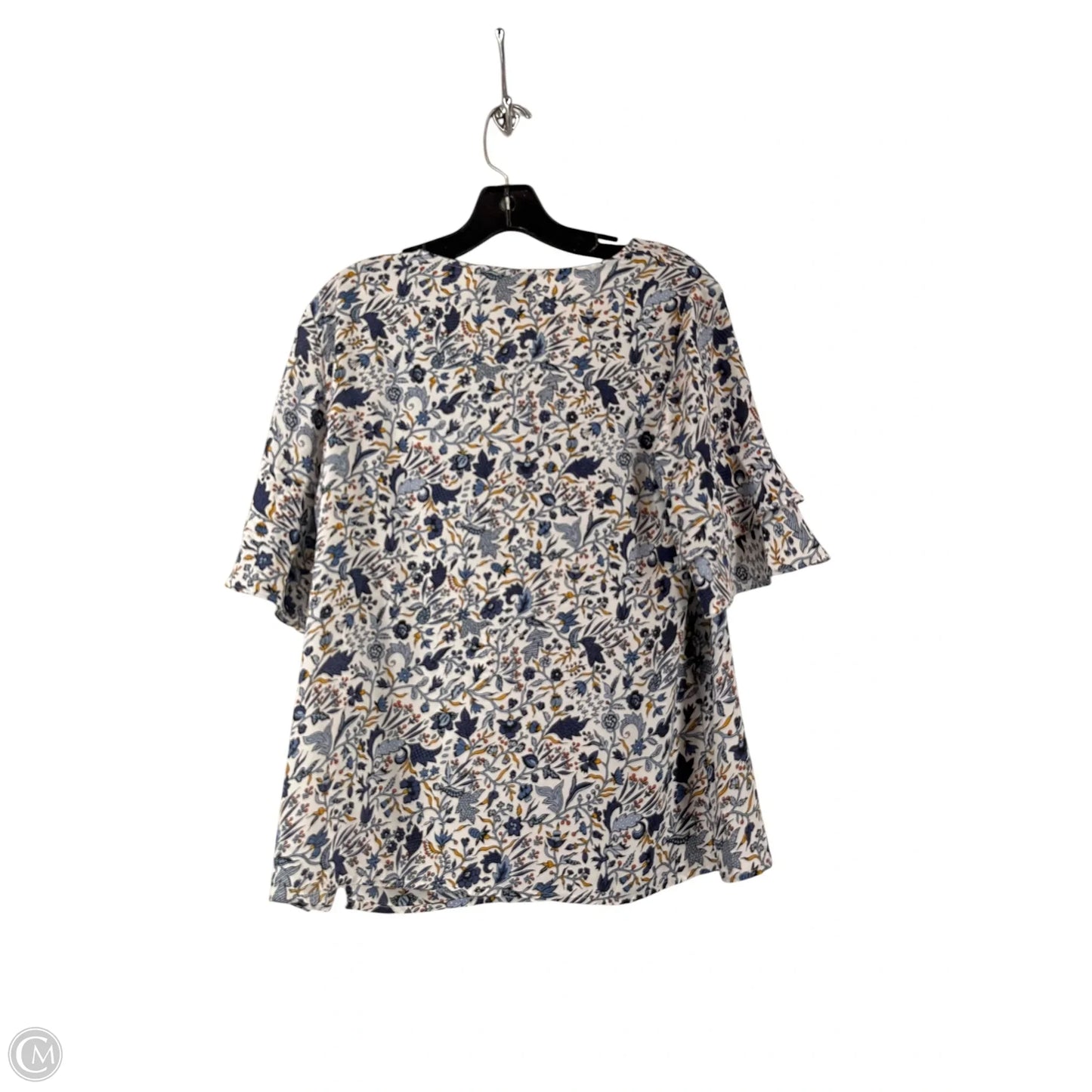 Blouse Short Sleeve By Premise In Blue & White, Size: S