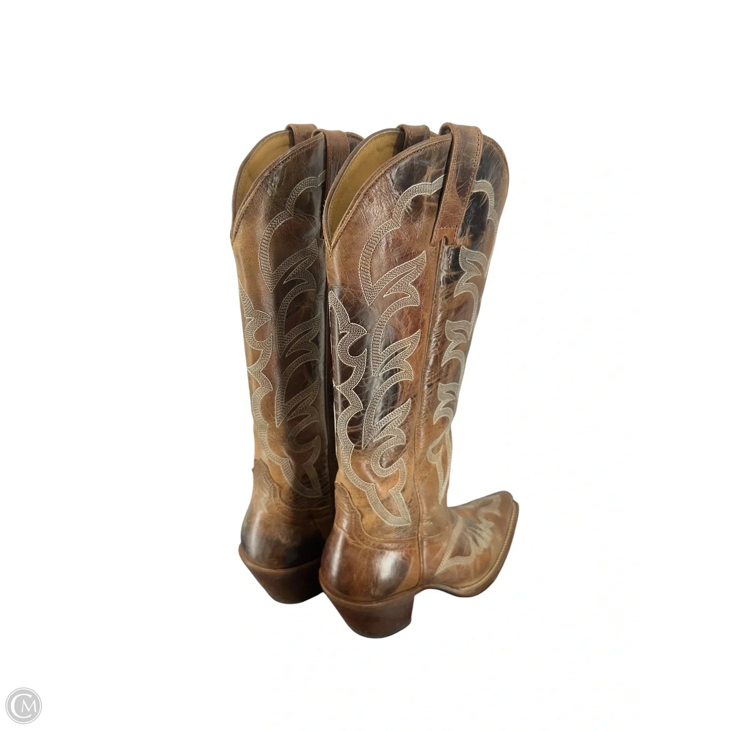Boots Mid-calf Heels By Shyanne In Brown, Size: 6.5