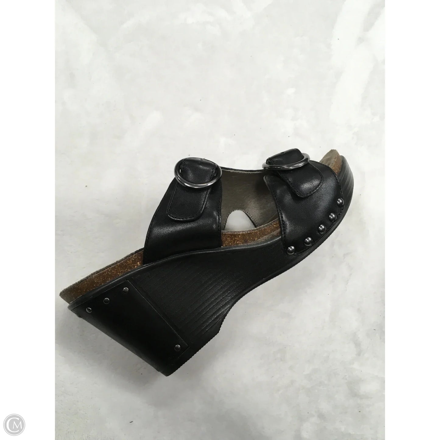 Sandals Heels Wedge By Dansko In Black, Size: 6