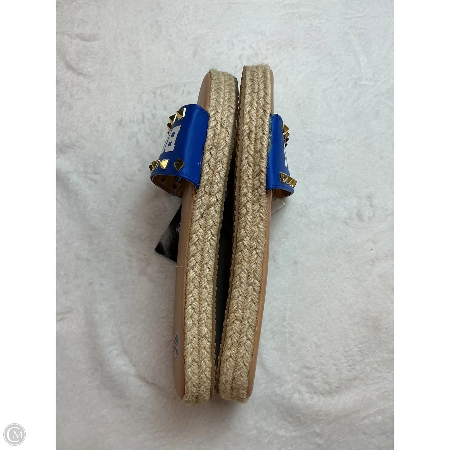 Sandals Flats By Nfl In Blue & Tan, Size: 10