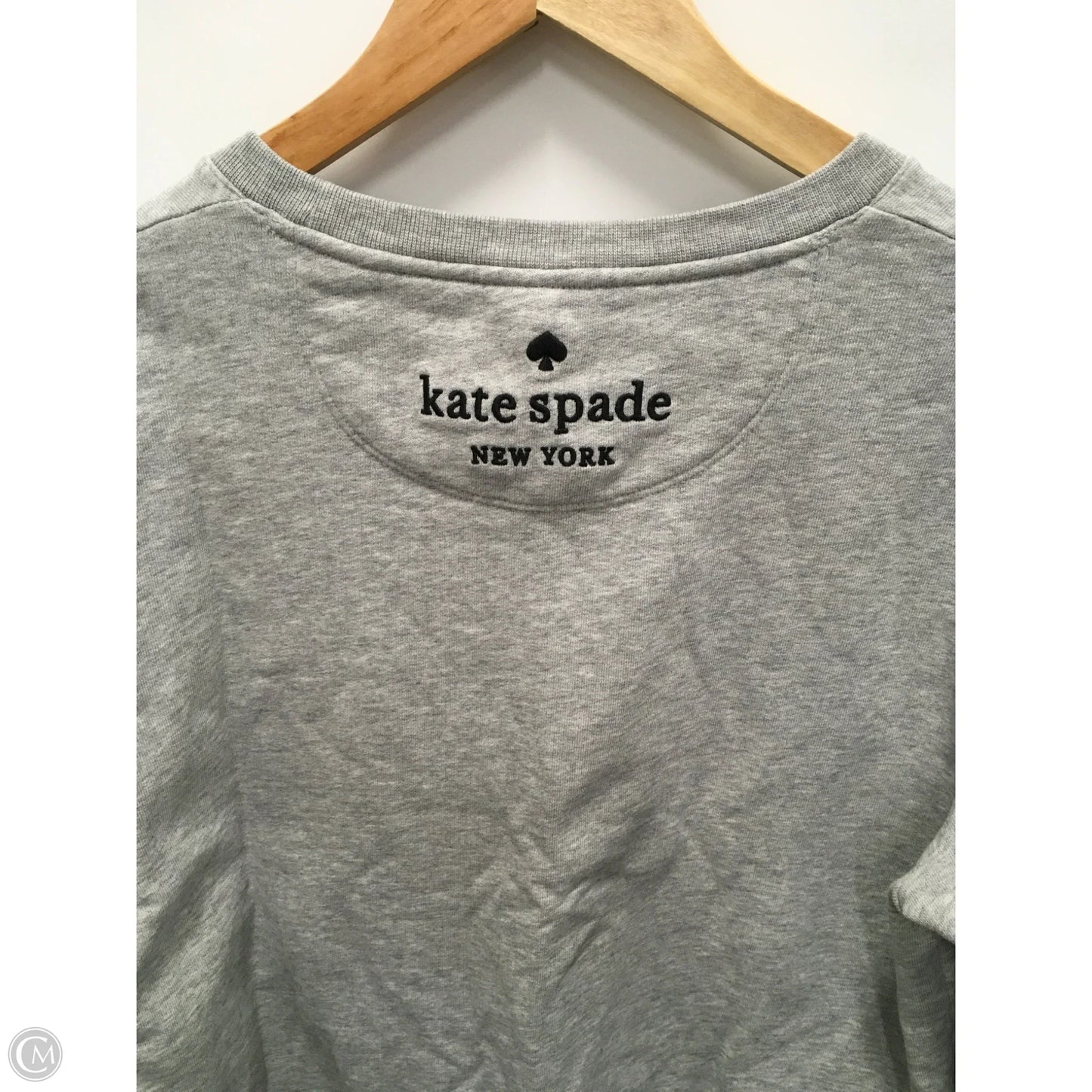 Sweatshirt Crewneck By Kate Spade In Grey, Size: M