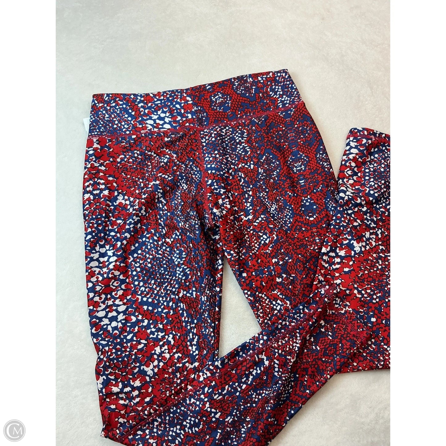 Athletic Leggings By Clothes Mentor In Blue & Red & White, Size: L