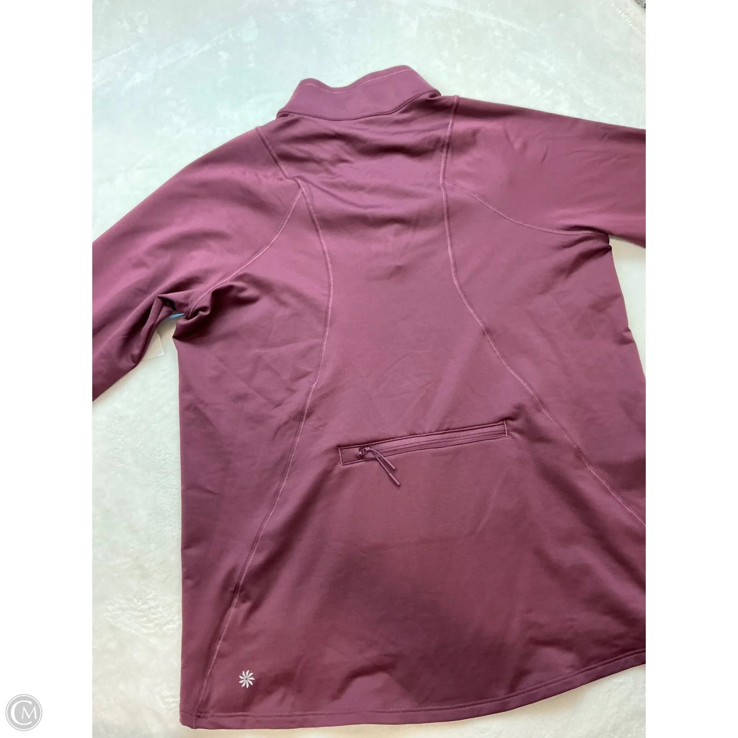 Athletic Top Long Sleeve Collar By Athleta In Maroon, Size: M