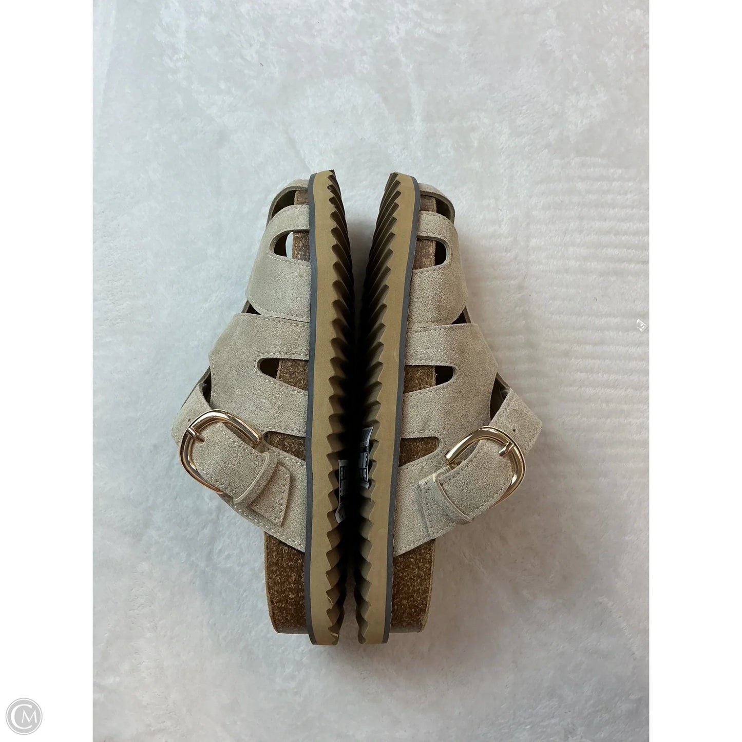 Sandals Flats By Clothes Mentor In Taupe, Size: 7