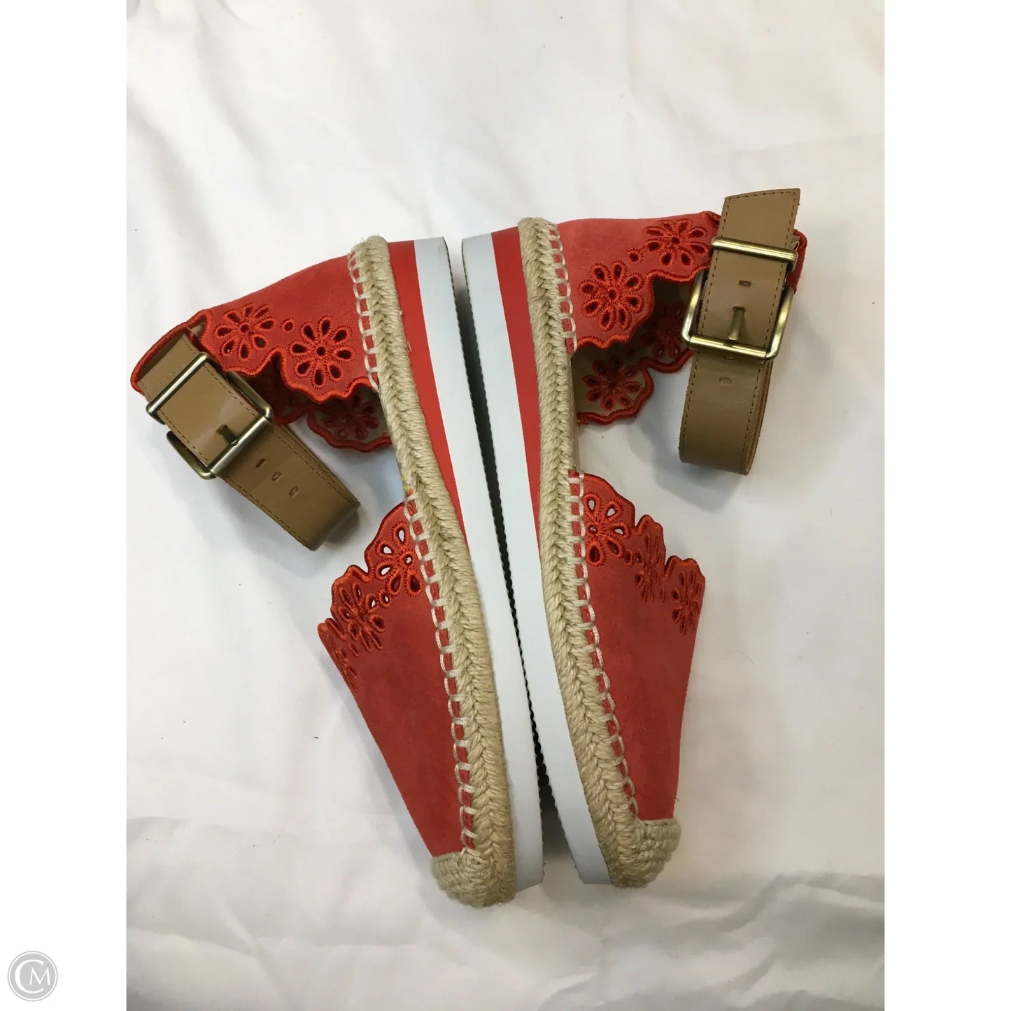Sandals Flats By Crown Vintage In Brown & Red, Size: 6