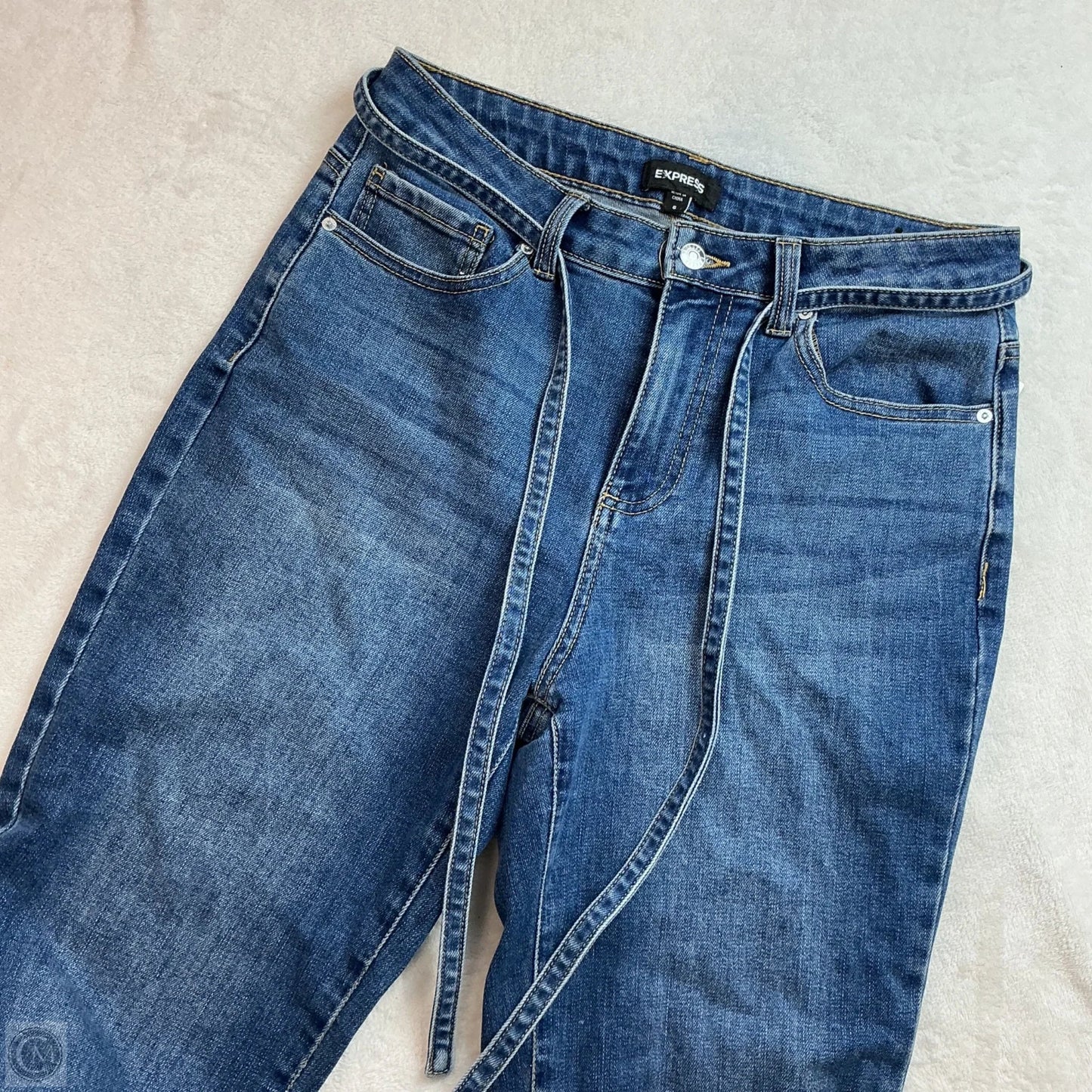 Jeans Straight By Express In Blue Denim, Size: 6
