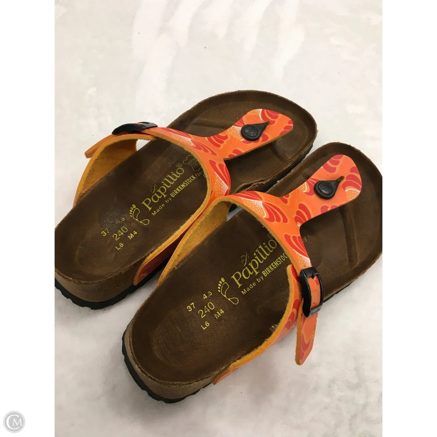Sandals Flats By Birkenstock In Orange, Size: 6.5