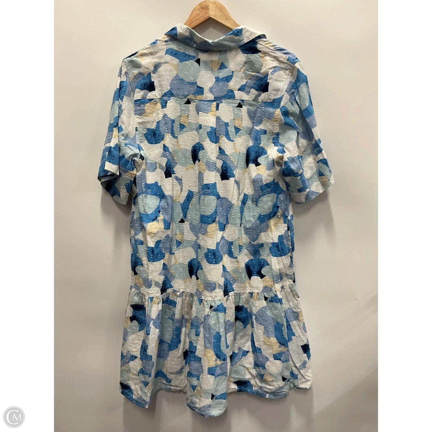 Dress Casual Short By Clothes Mentor In Blue & White, Size: L