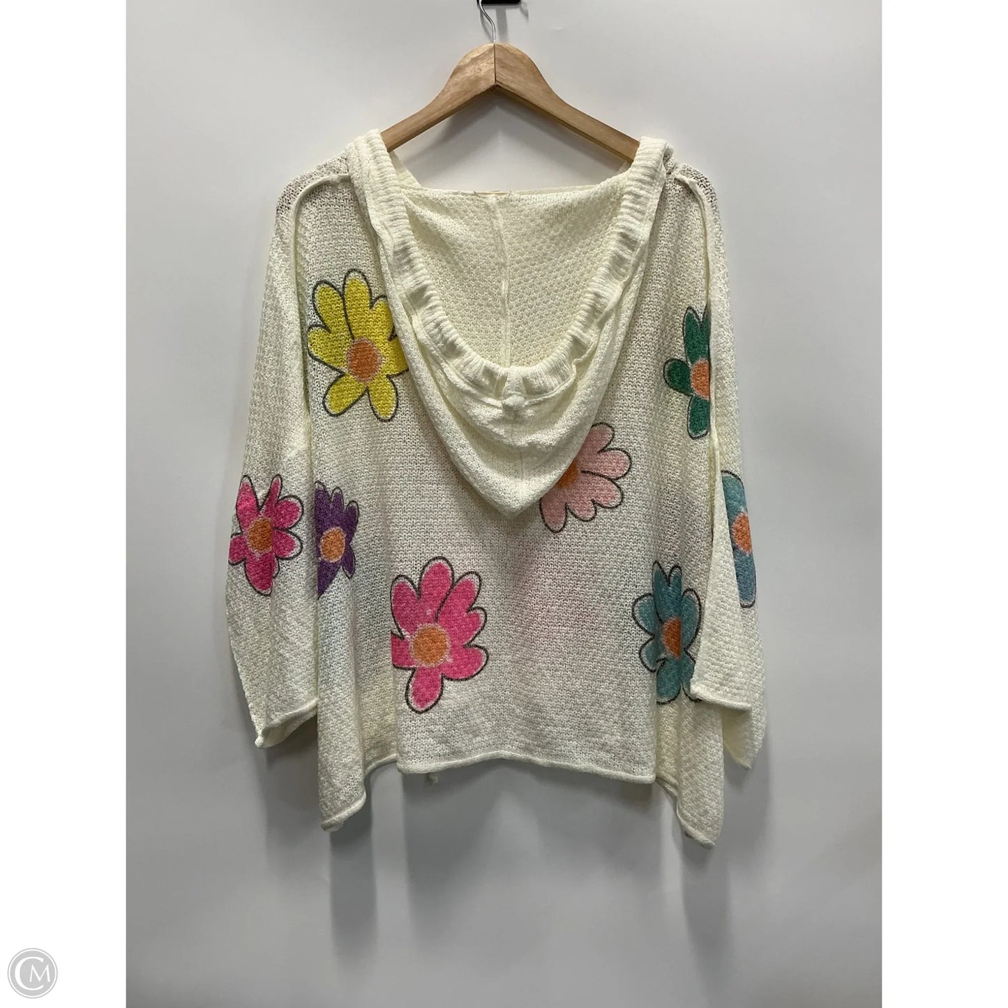 Top Long Sleeve By Pol In White, Size: L