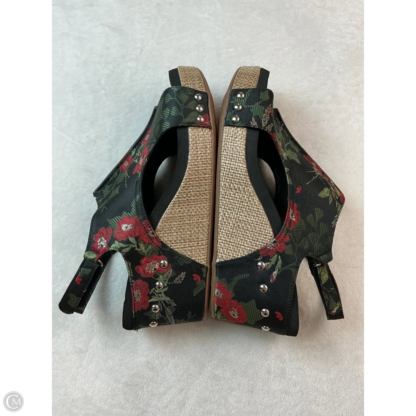 Sandals Heels Wedge By Corkys In Black & Red, Size: 10