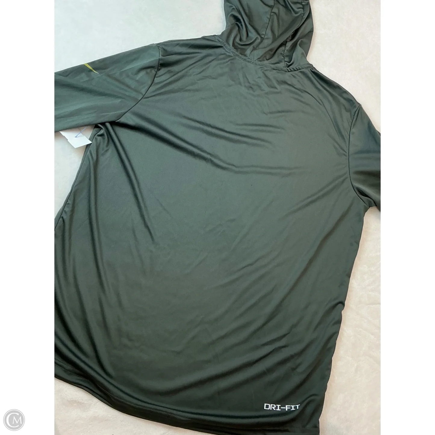 Athletic Top Long Sleeve Hoodie By Nfl In Green, Size: L
