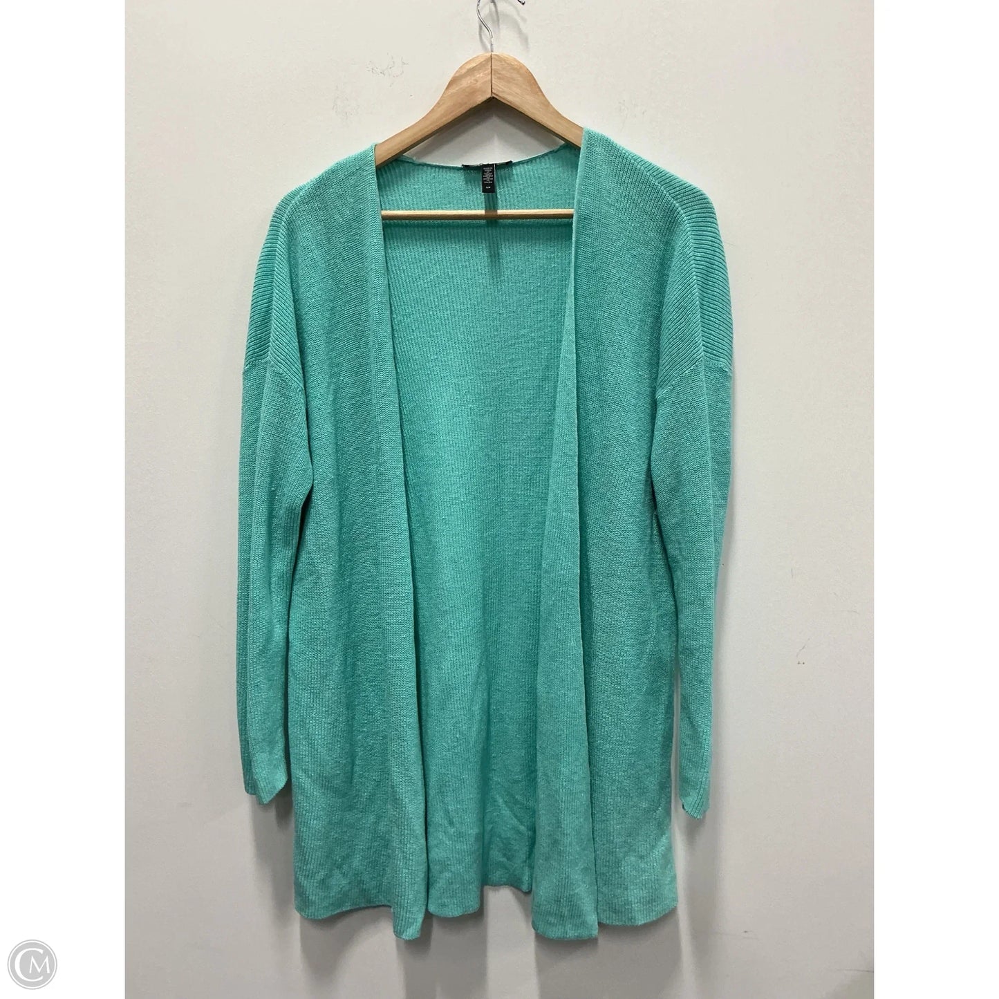 Sweater Cardigan By Eileen Fisher In Aqua, Size: S