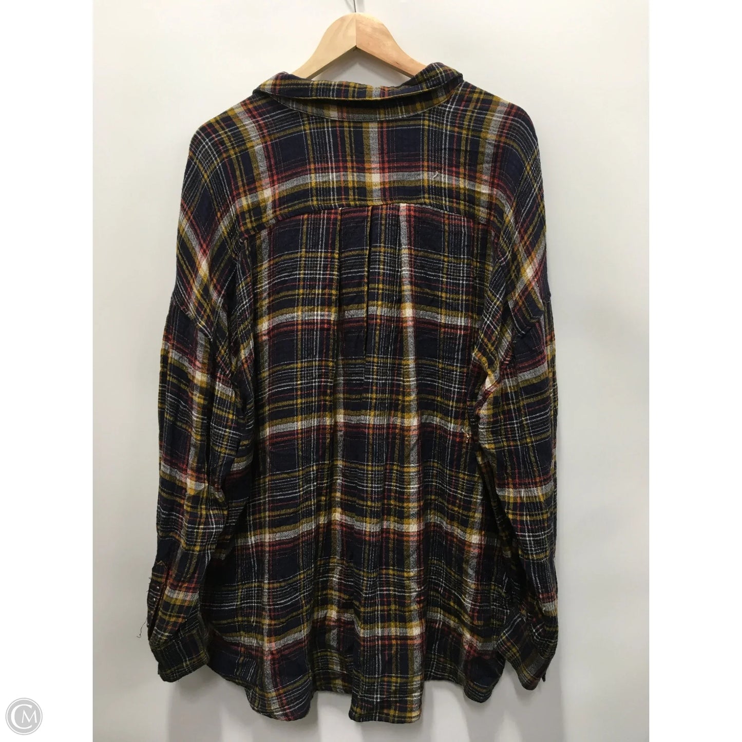Top Long Sleeve By We The Free In Plaid Pattern, Size: L