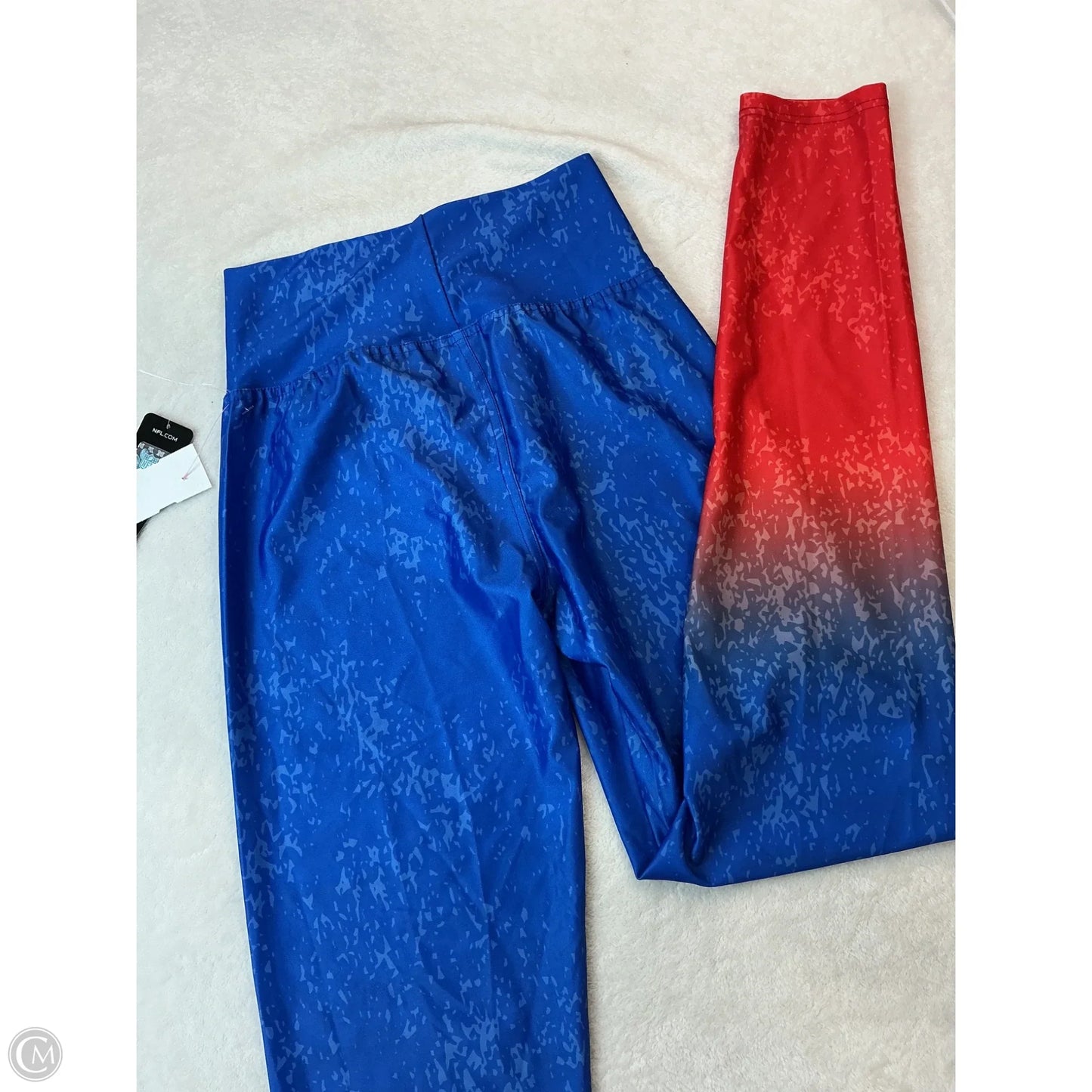 Athletic Leggings By Nfl In Blue Red & White, Size: L