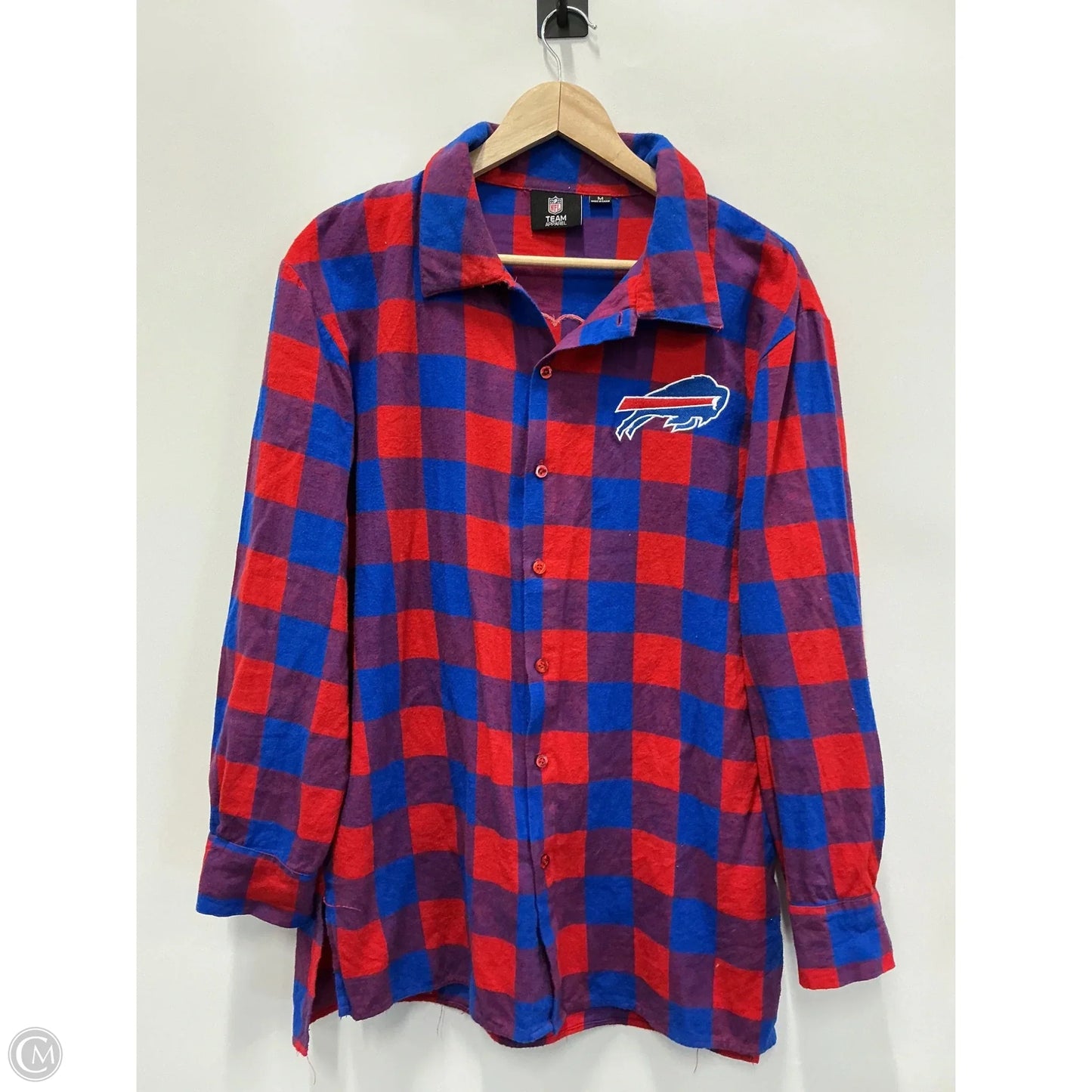 Top Long Sleeve By Nfl In Plaid Pattern, Size: M