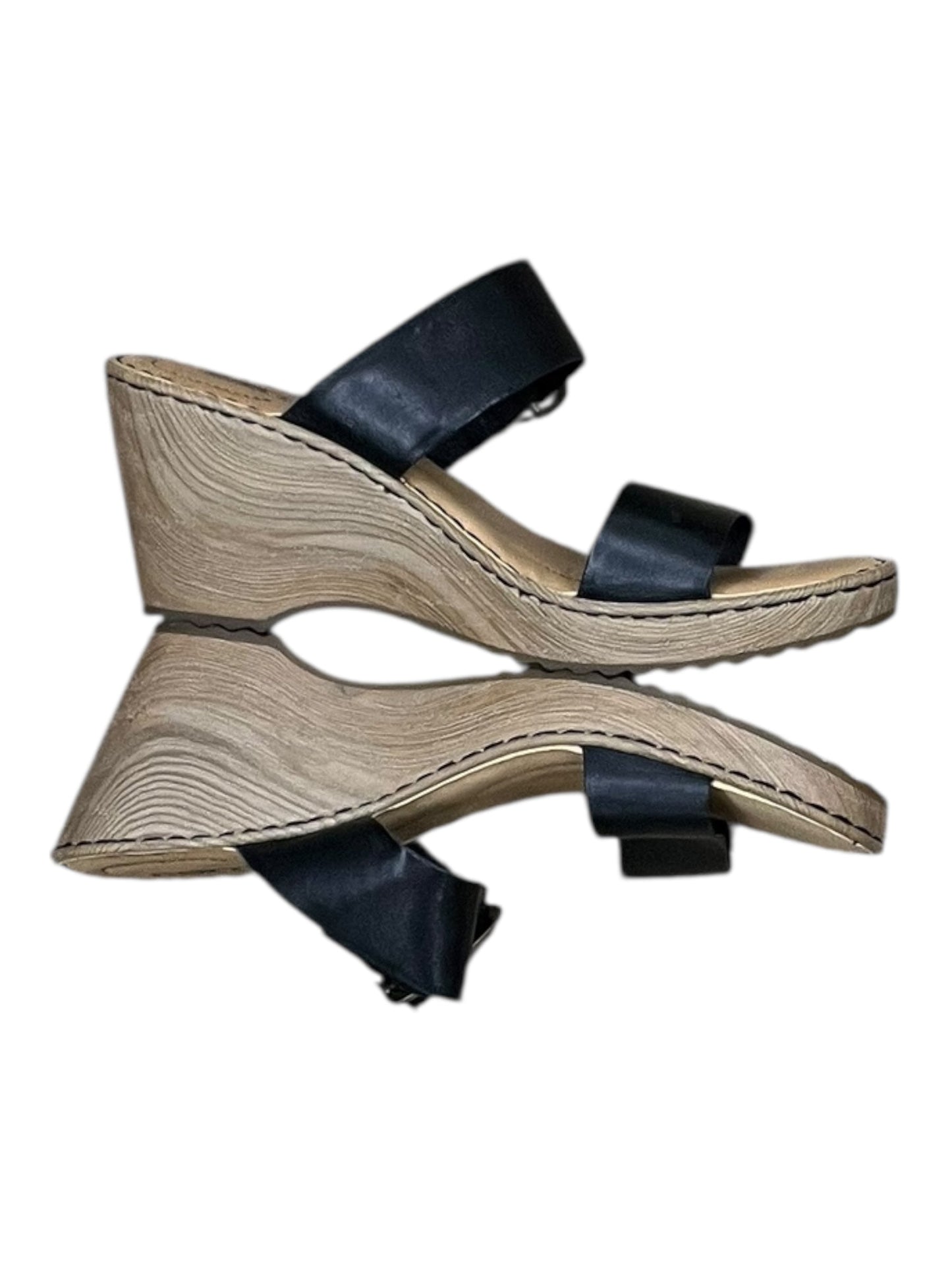 Sandals Heels Wedge By Born In Black, Size:11