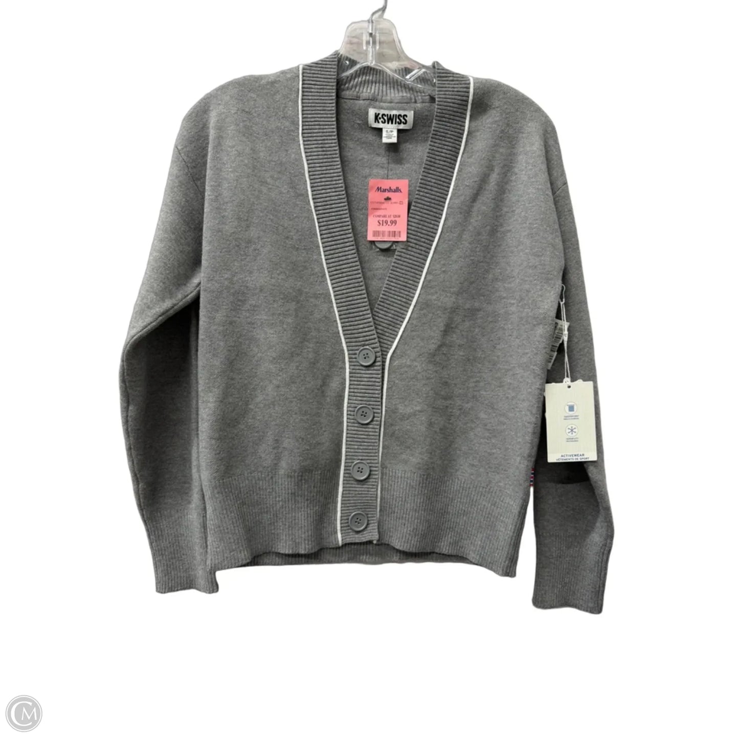 Sweater Cardigan By K Swiss In Grey, Size: S
