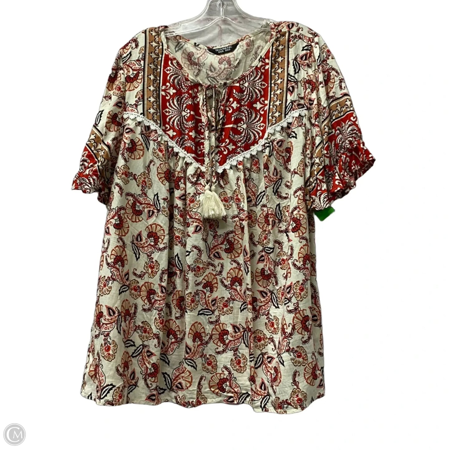 Top Short Sleeve By Bloomchic In Red, Size: 1x
