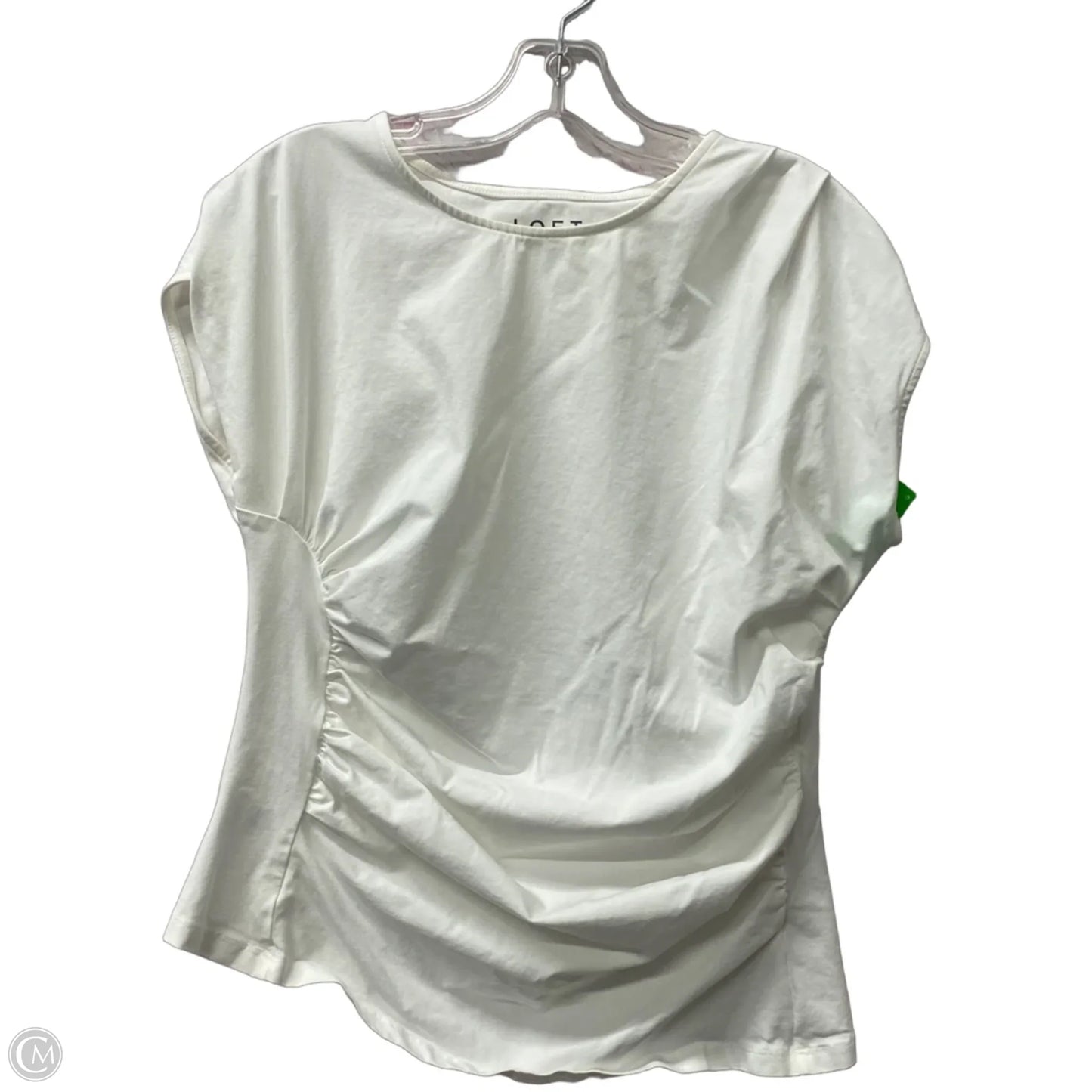 Top Short Sleeve By Loft In White, Size: L