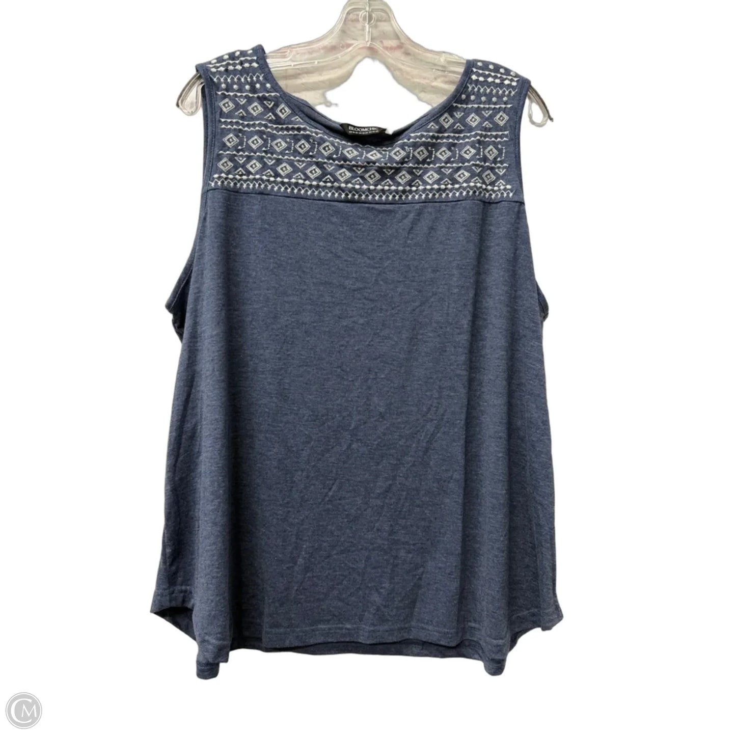 Top Sleeveless By Bloomchic In Blue, Size: 1x