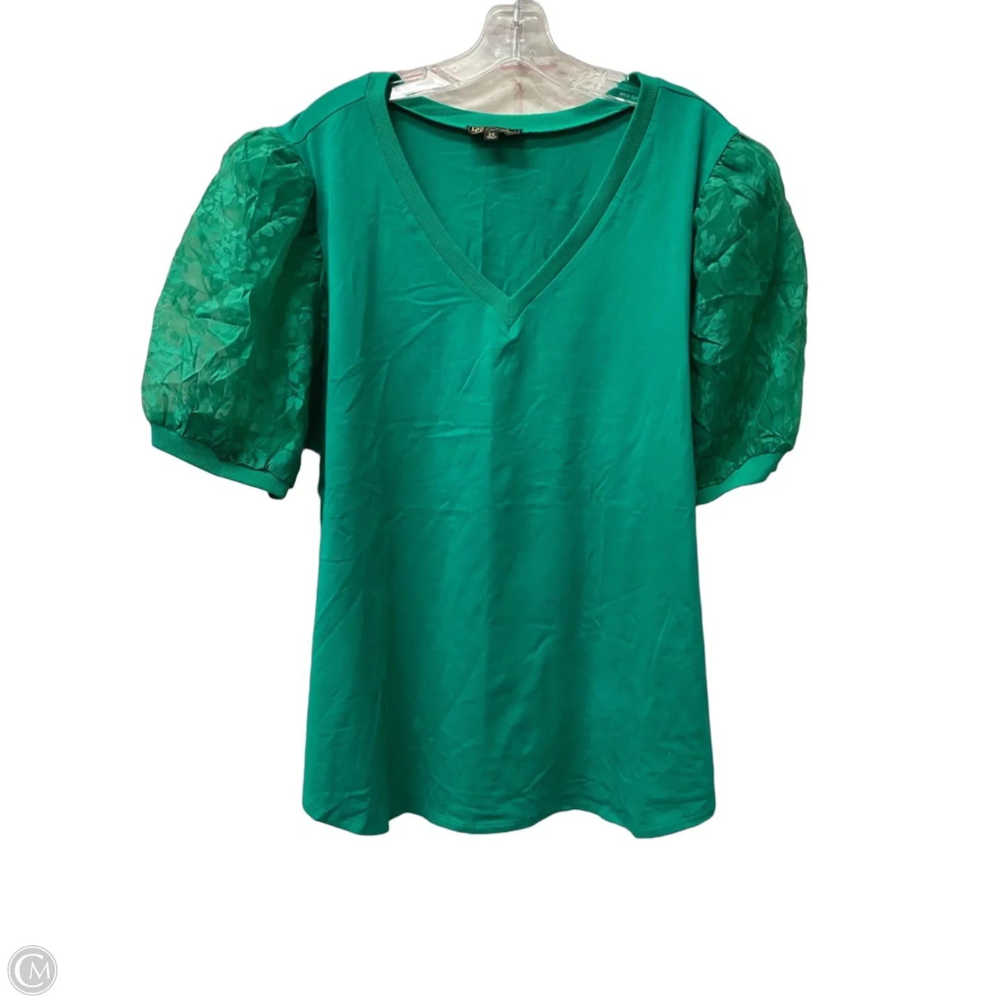 Top Short Sleeve By Dg2 In Green, Size: 3x