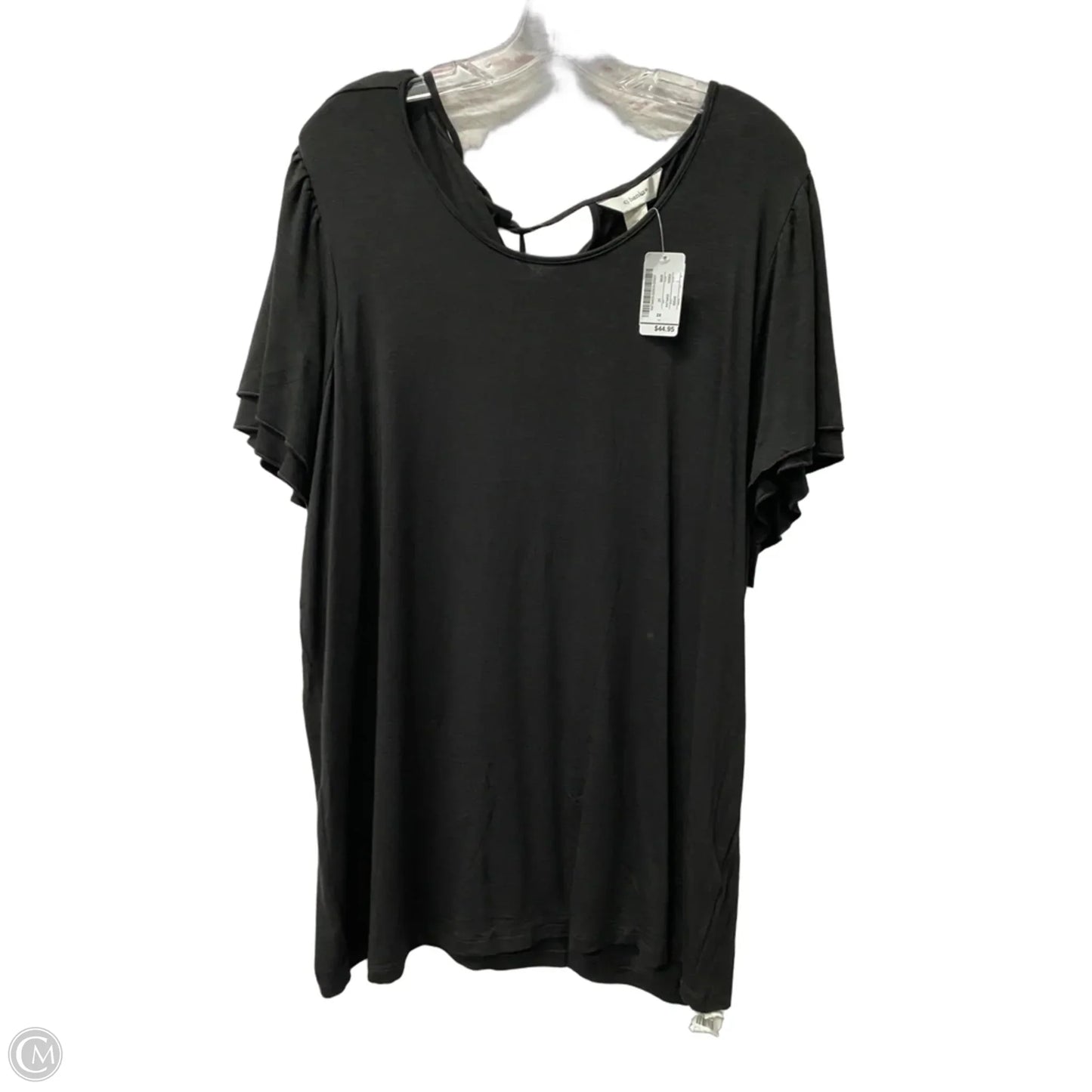 Top Short Sleeve By Cj Banks In Black, Size: 2x