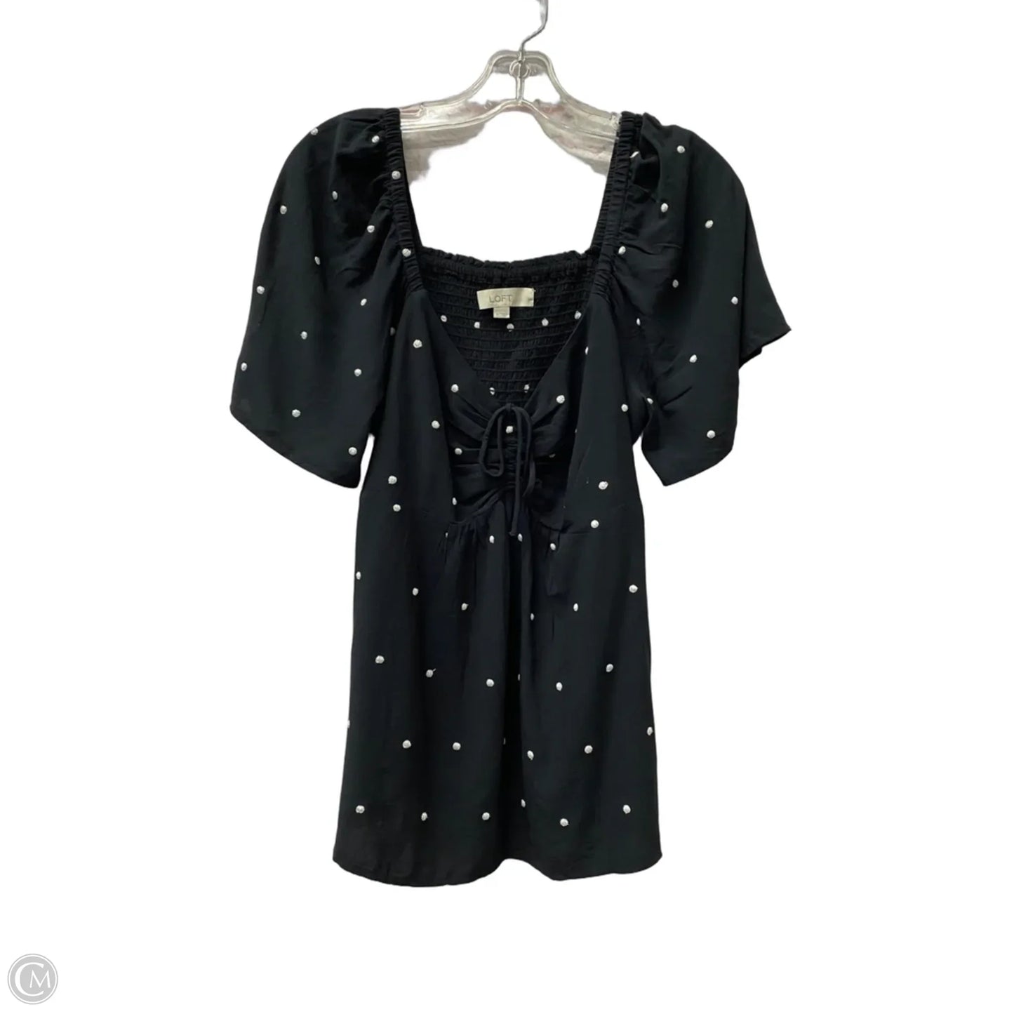 Top Short Sleeve By Loft In Black, Size: M