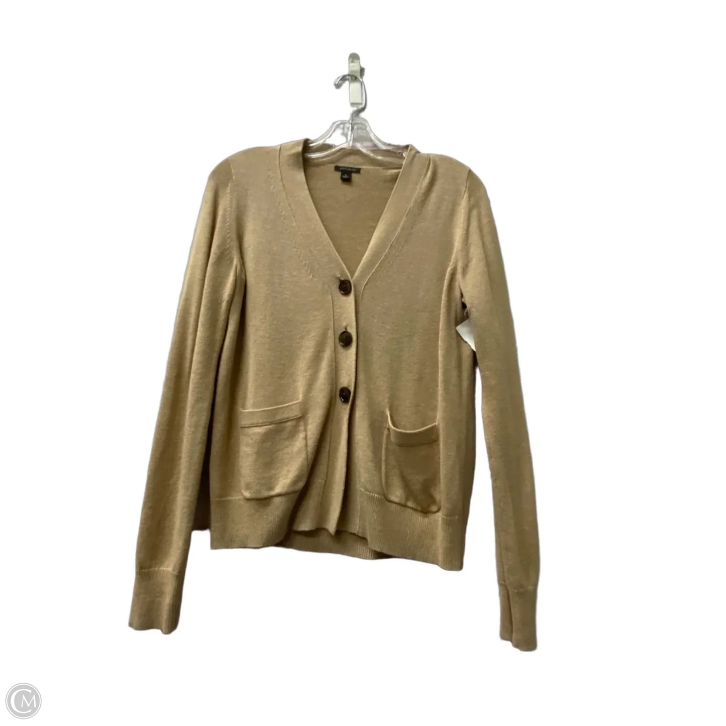 Sweater Cardigan By Ann Taylor In Tan, Size: S