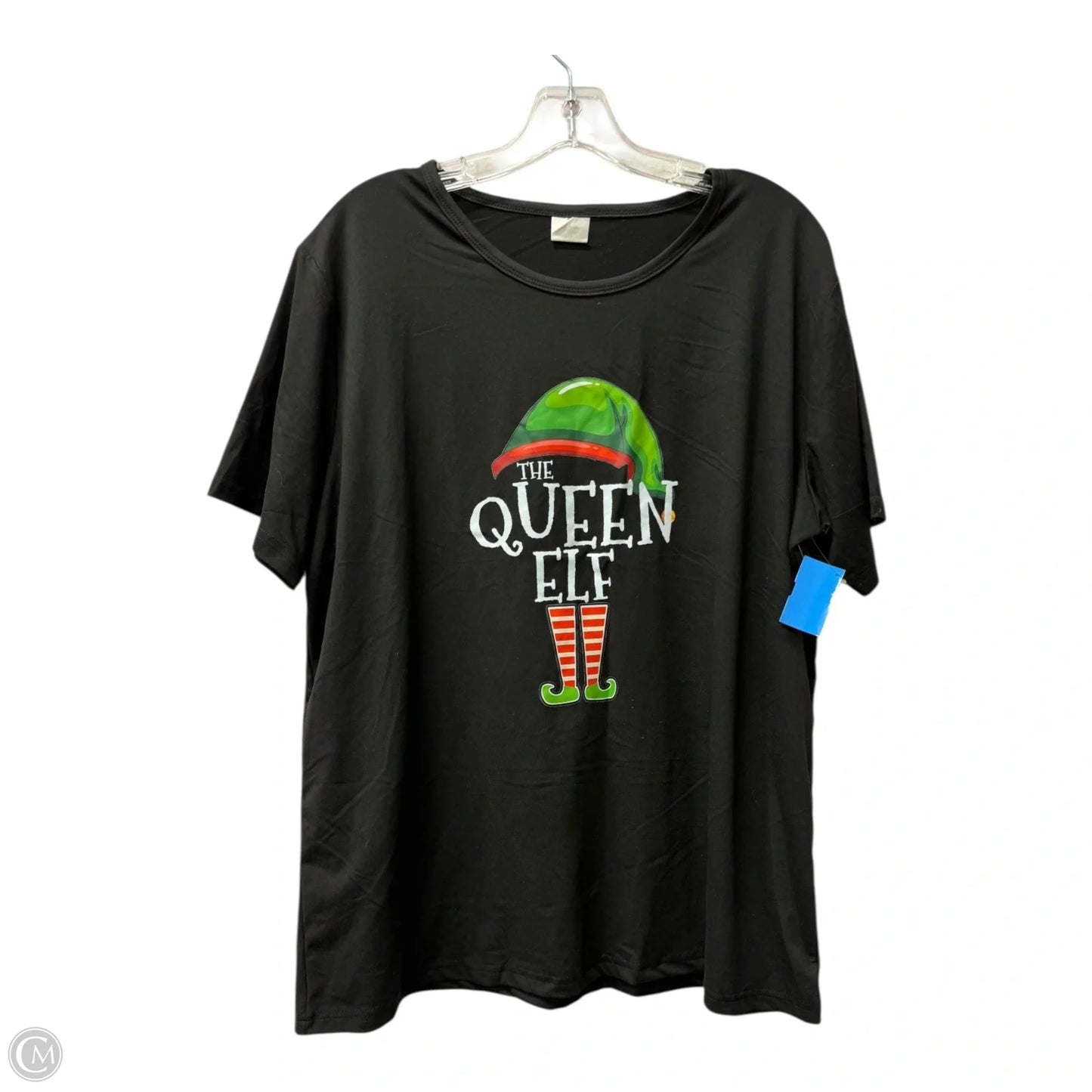 Top Short Sleeve By Holiday In Black, Size: Xxl