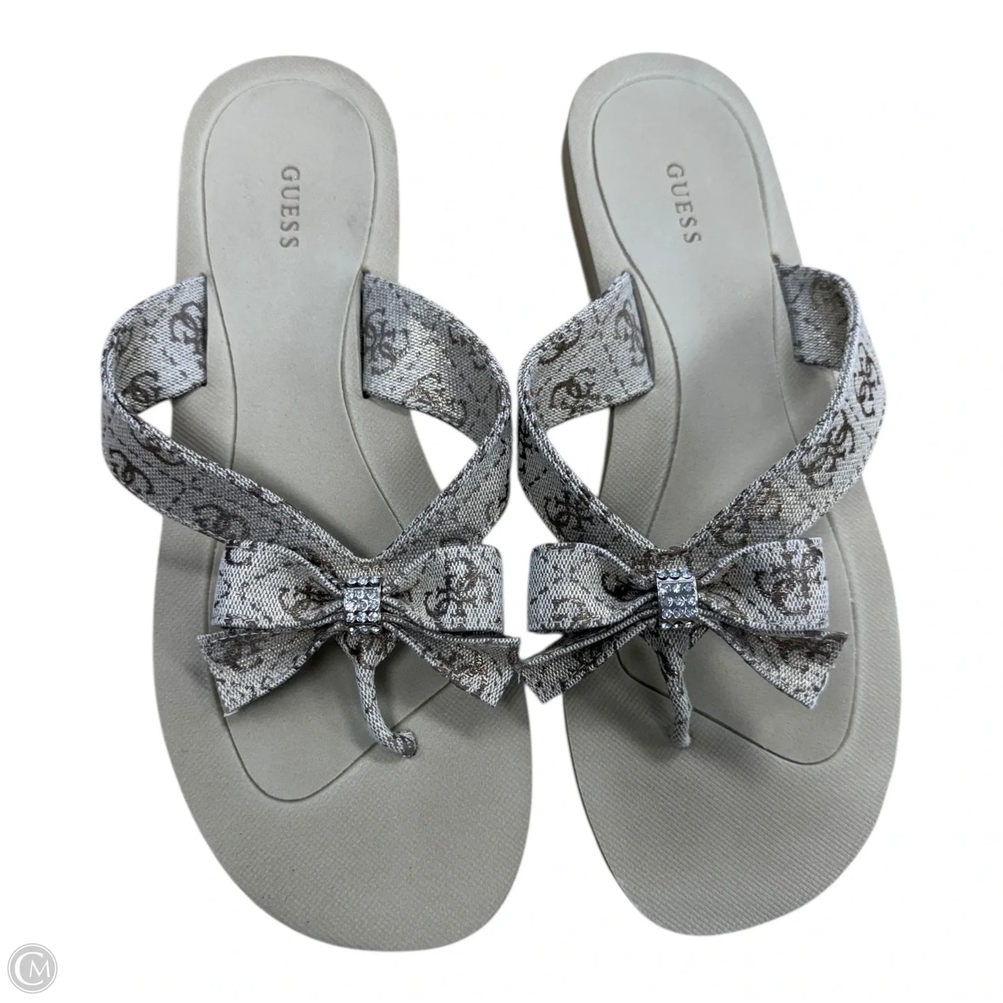 Sandals Flip Flops By Guess In Tan, Size: 10