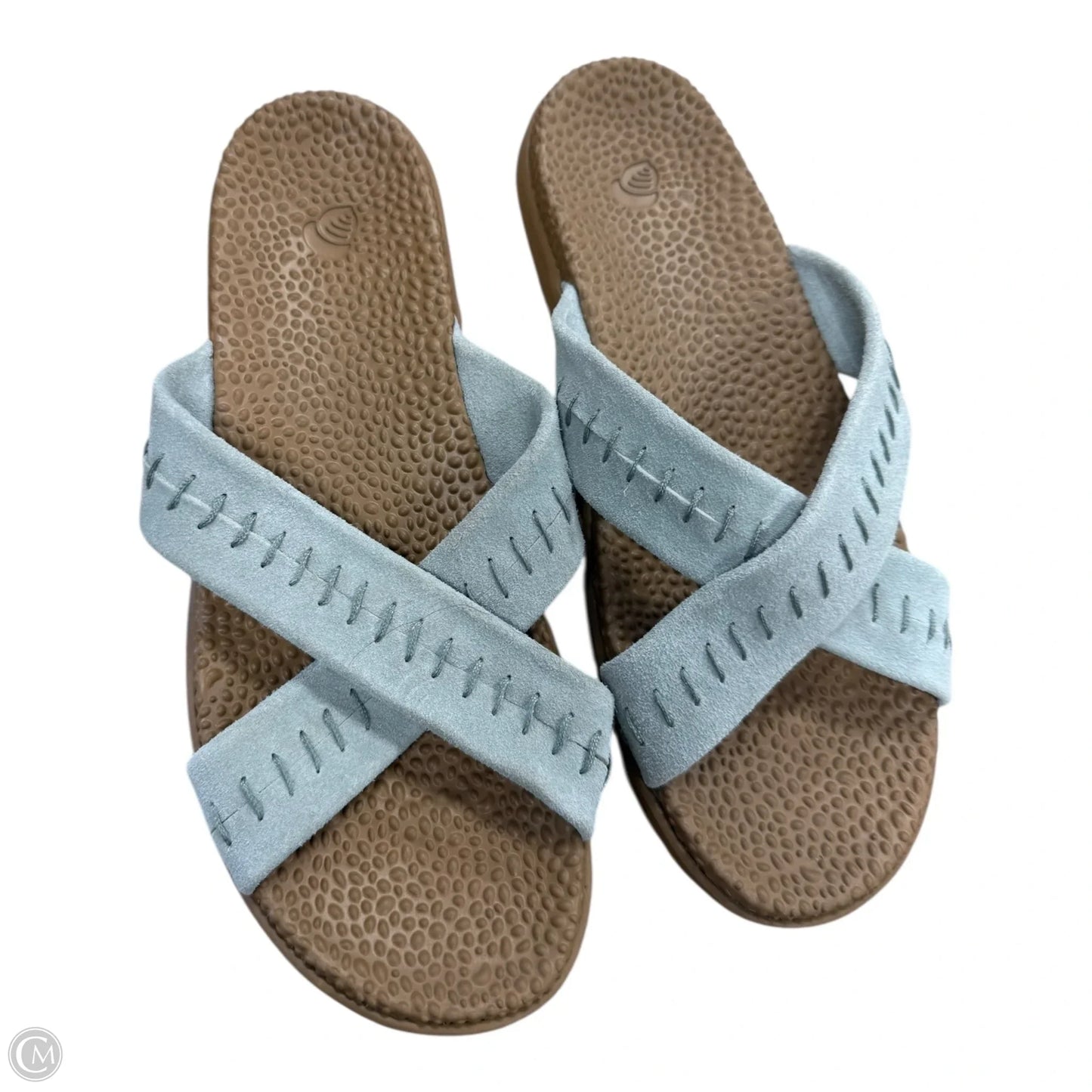 Sandals Flats In Green, Size: 10