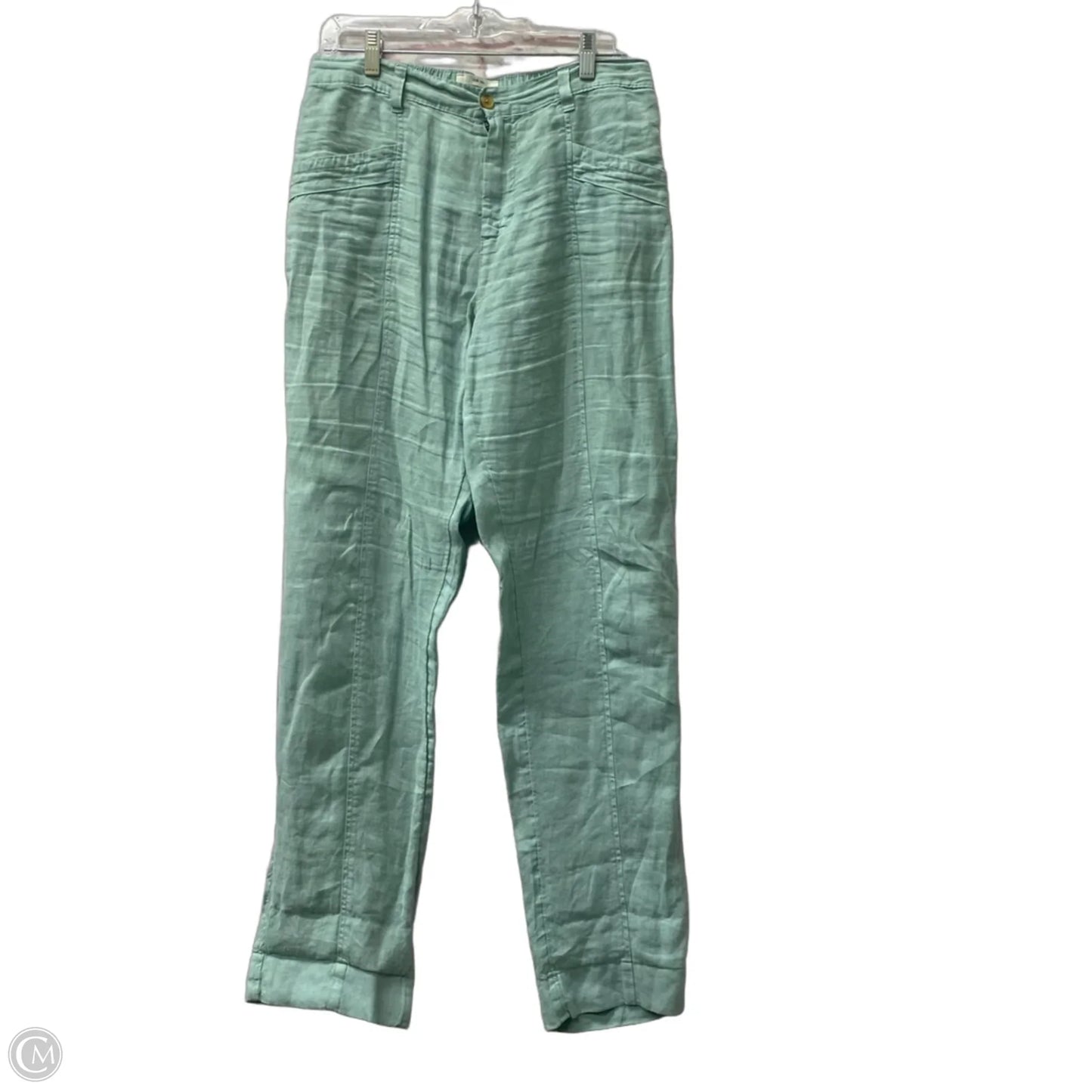 Pants Linen By Nicole By Nicole Miller In Teal, Size: L
