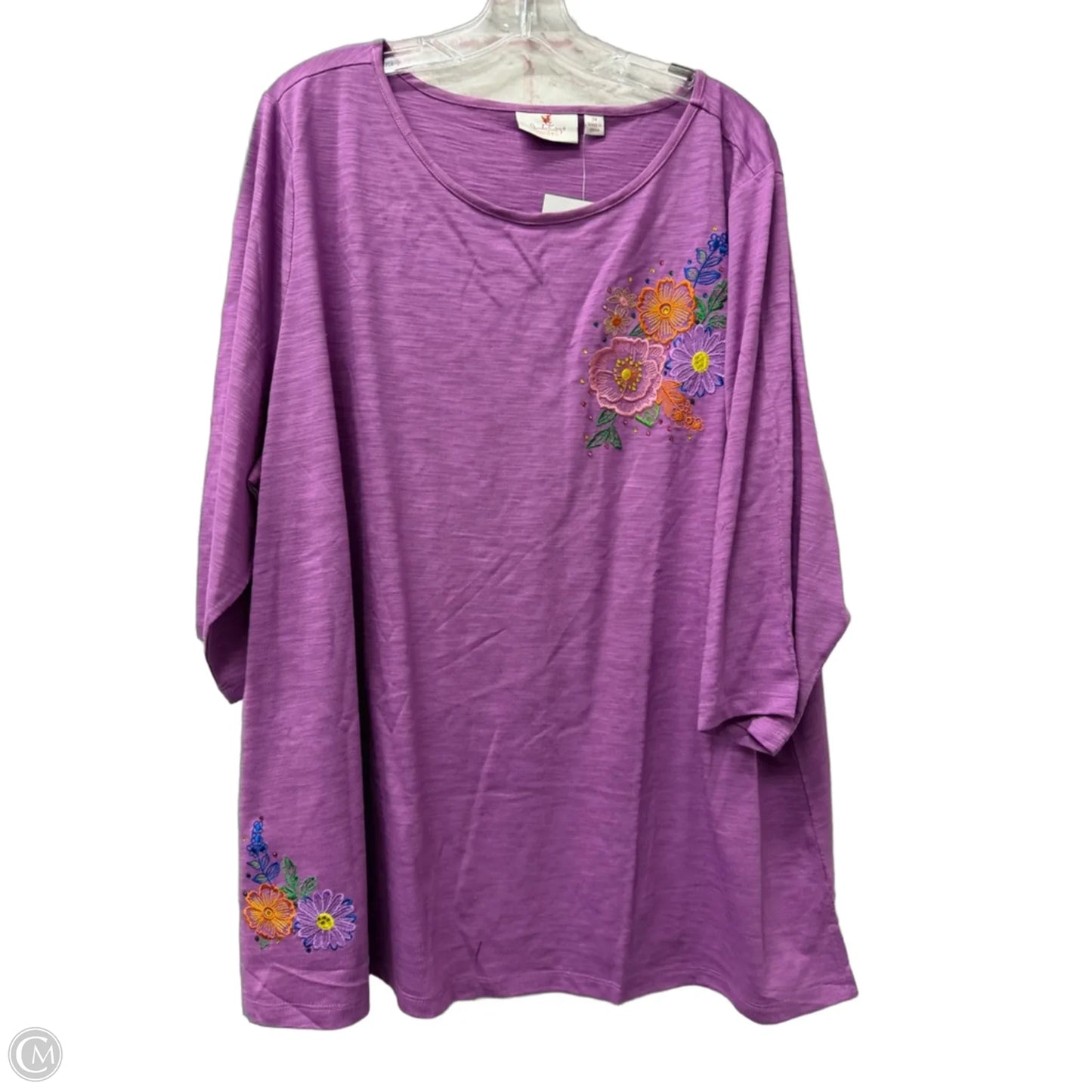 Top Long Sleeve By Quaker Factory In Purple, Size: 3x