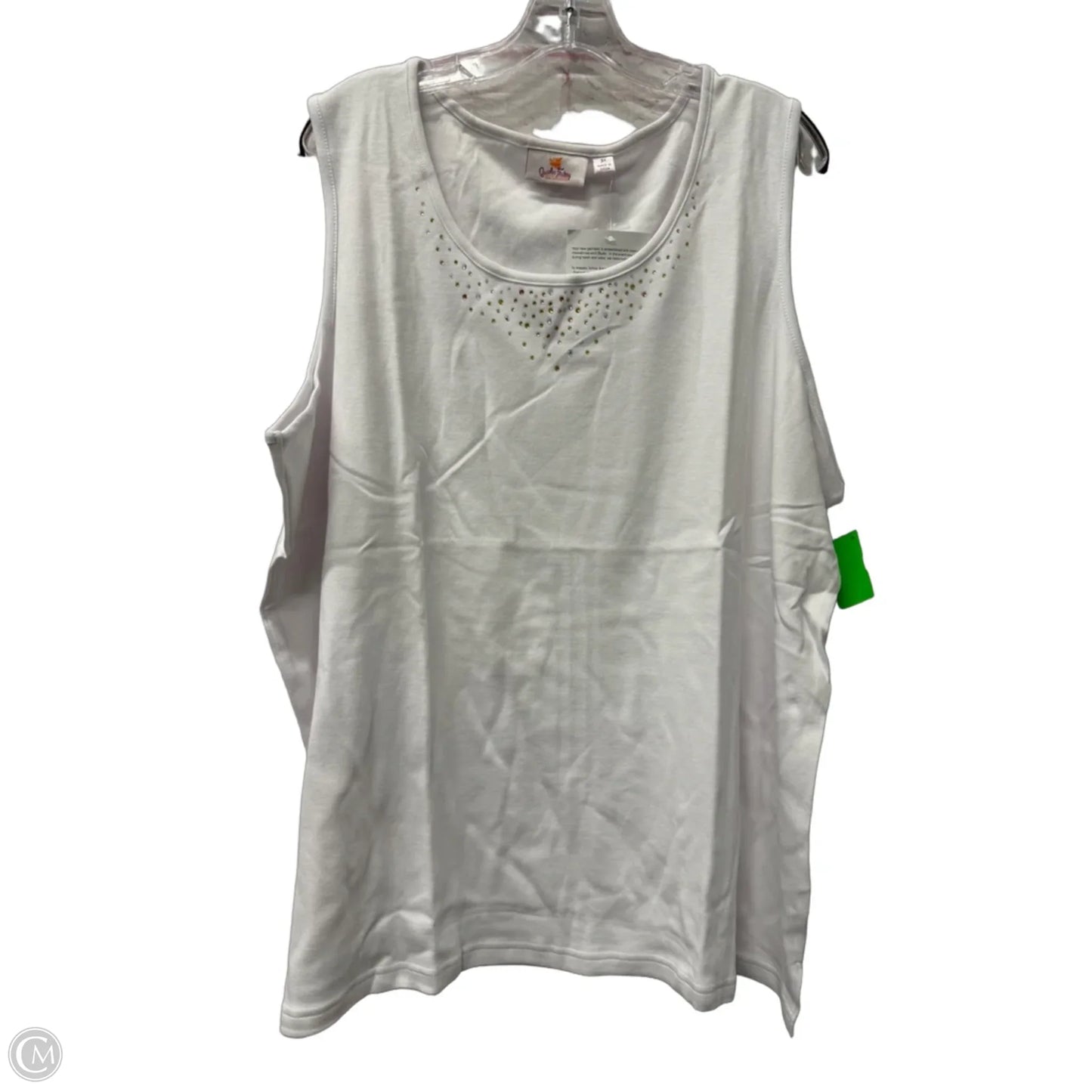 Top Sleeveless By Quaker Factory In White, Size: 3x