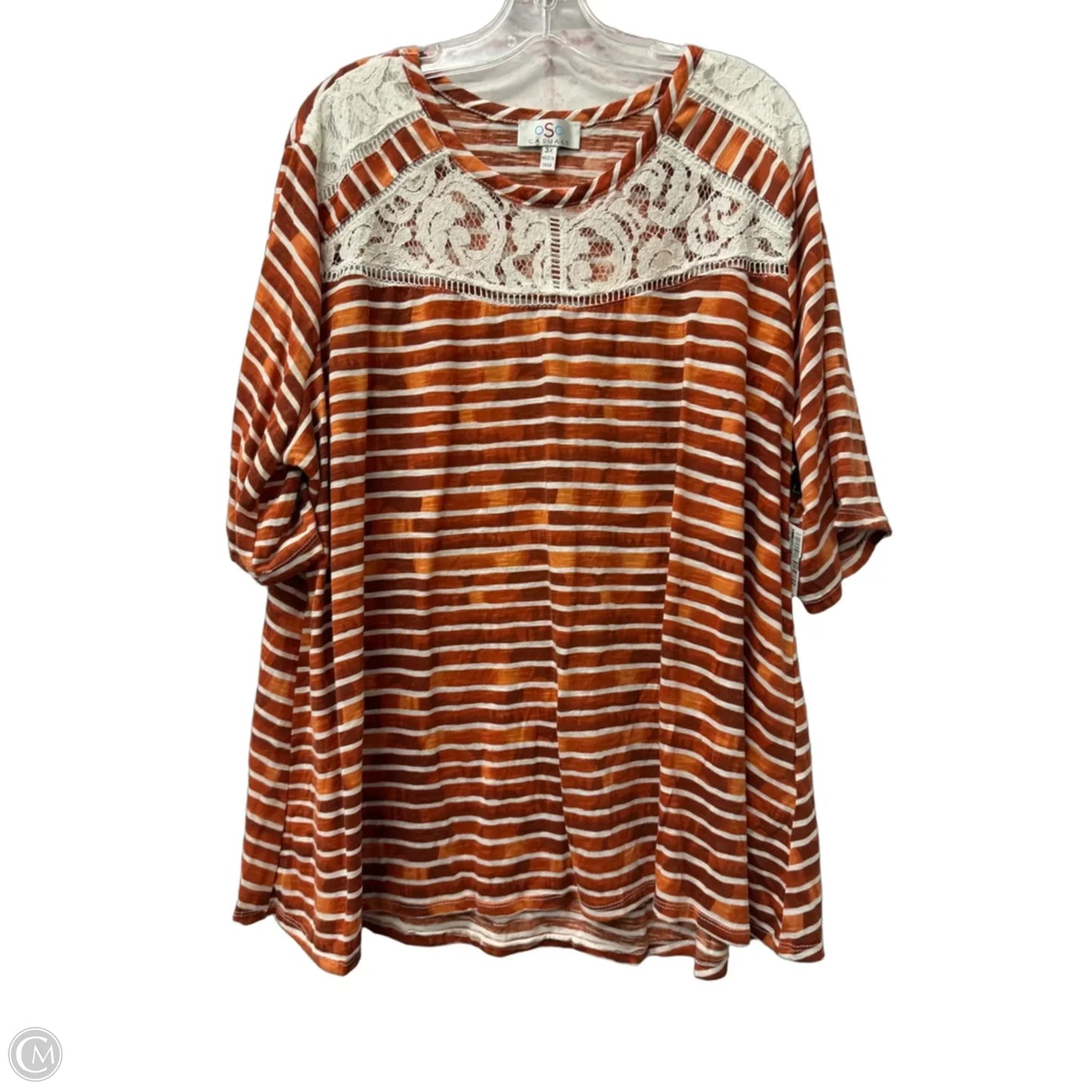 Top Short Sleeve By oso casuals In Orange, Size: 3x