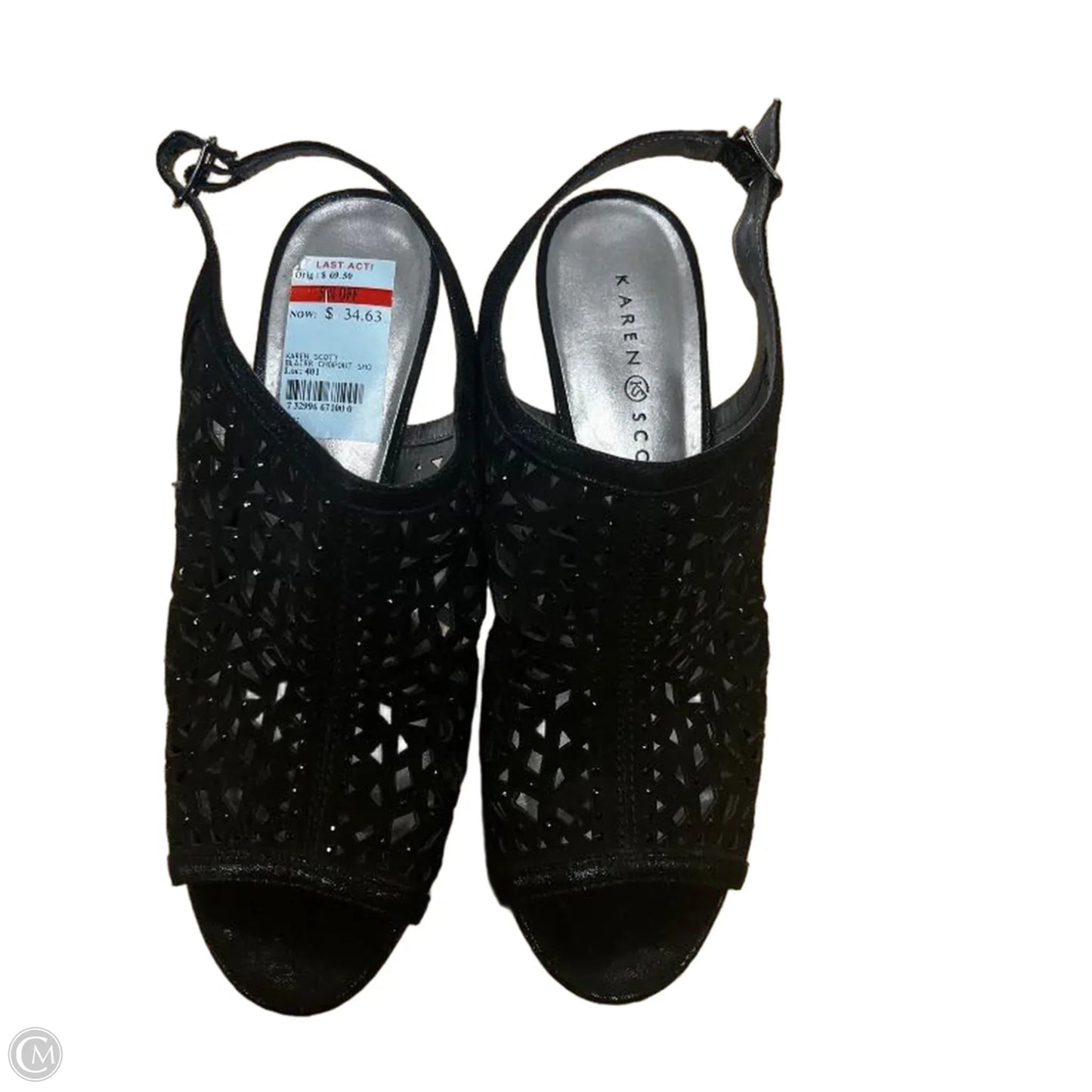 Sandals Heels Stiletto By Karen Scott In Black, Size: 8