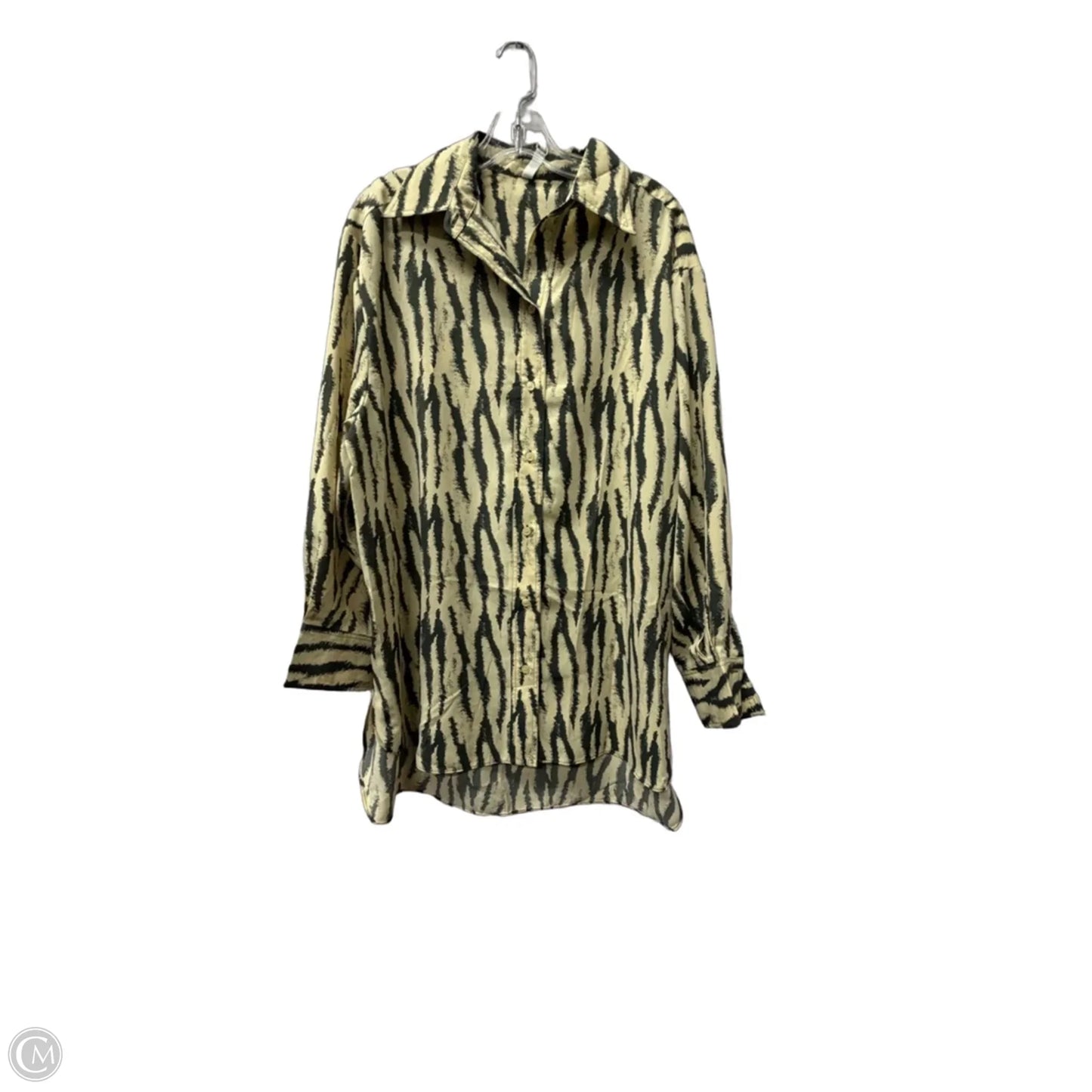 Tunic Long Sleeve By Glam In Tan, Size: M