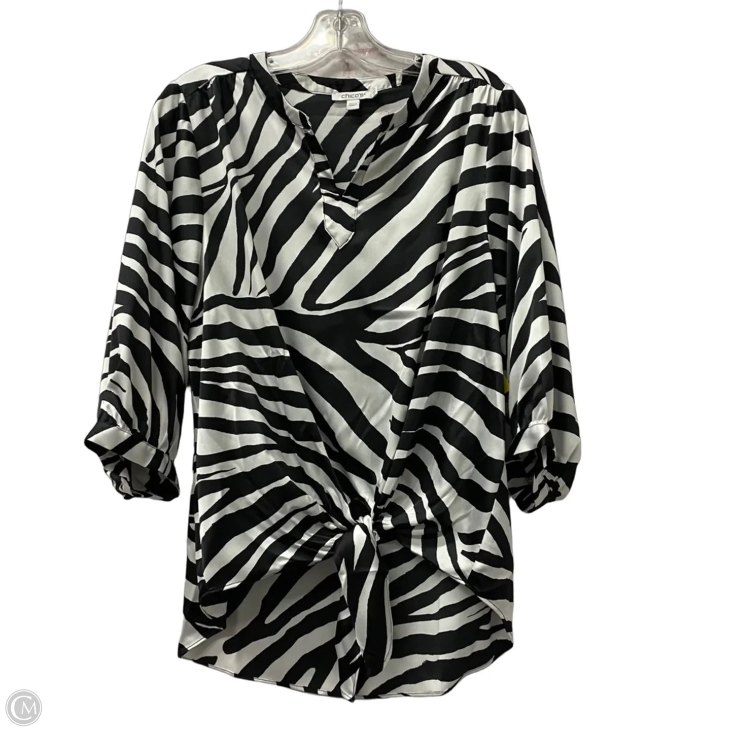 Top Long Sleeve By Chicos In Zebra Print, Size: S