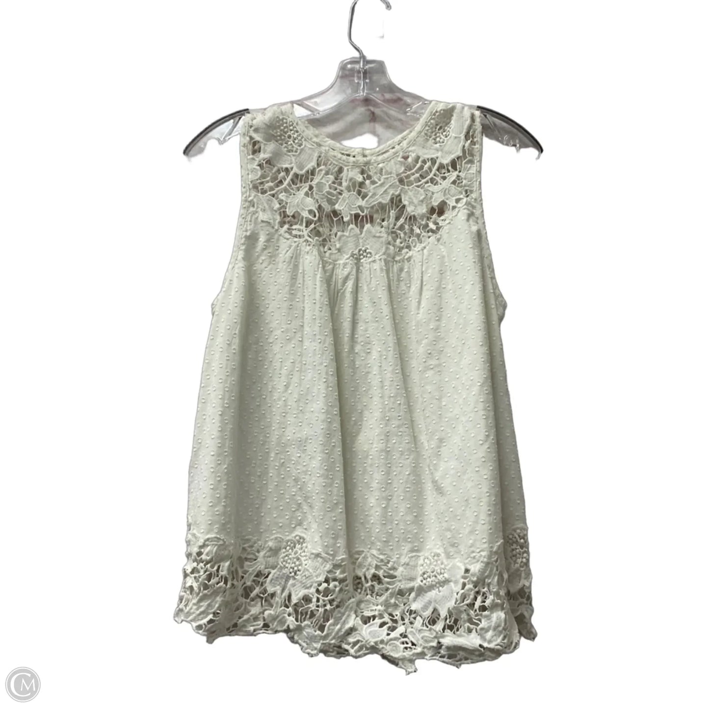 Top Sleeveless By Anthropologie In White, Size: S