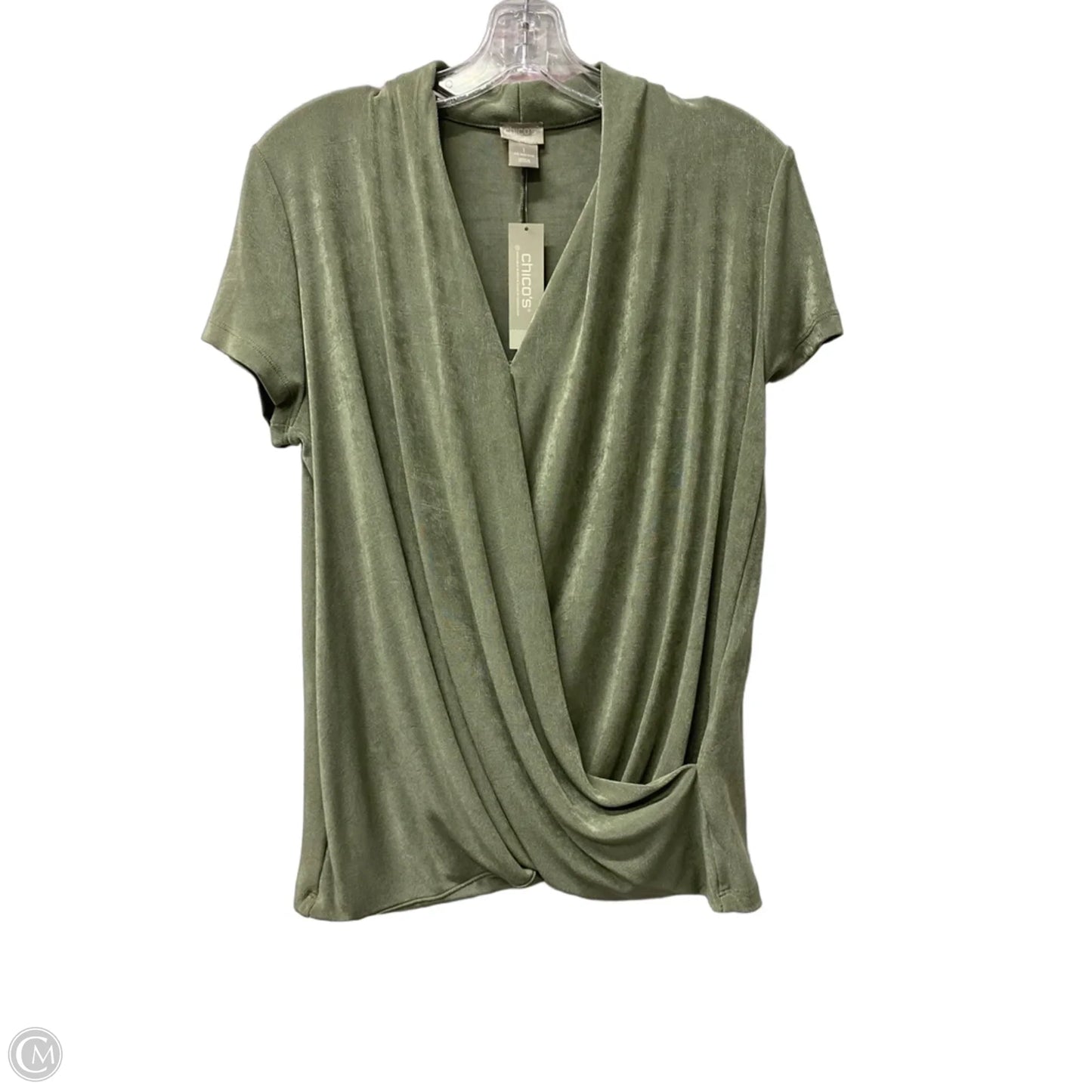Top Short Sleeve By Chicos In Green, Size: M