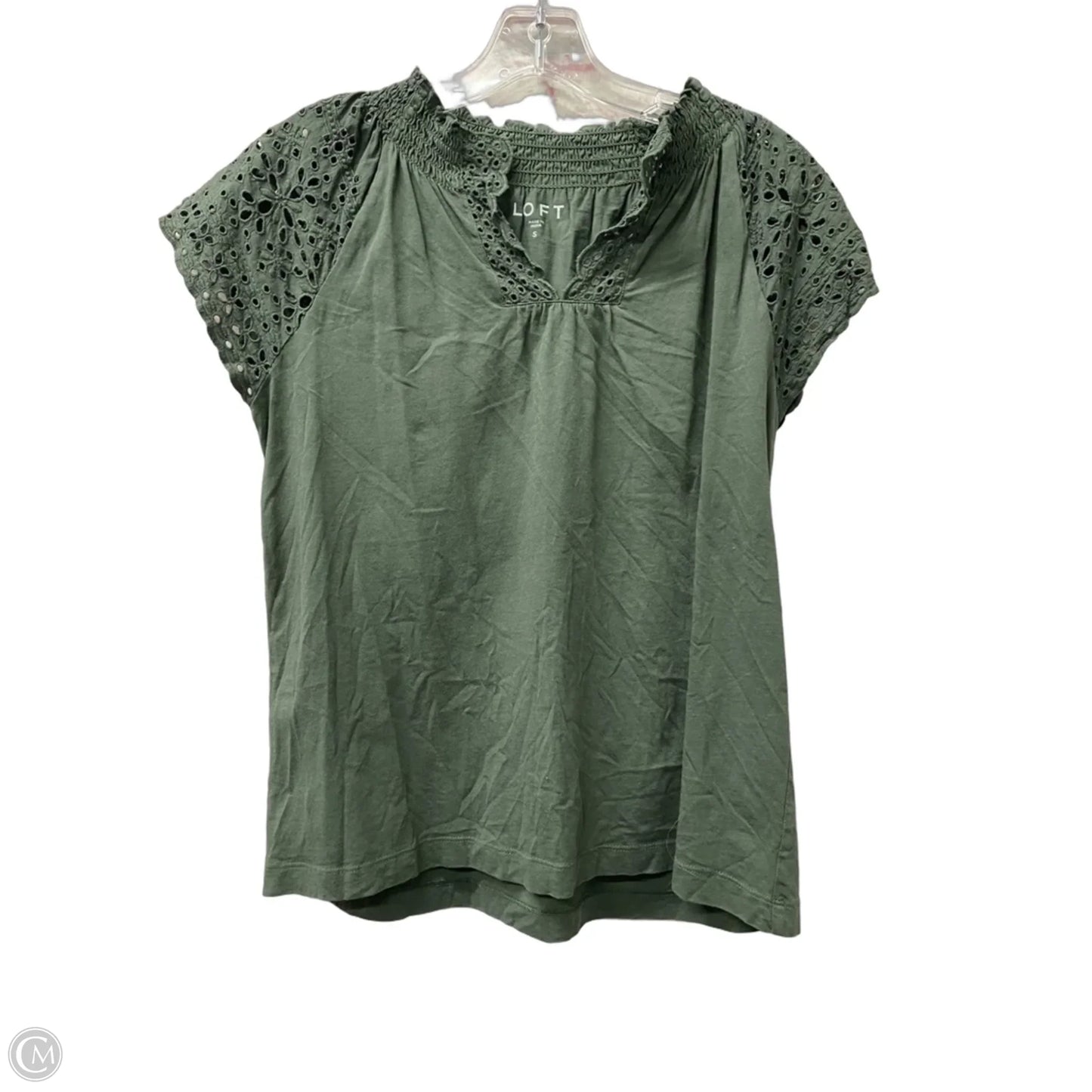 Top Short Sleeve By Loft In Green, Size: S
