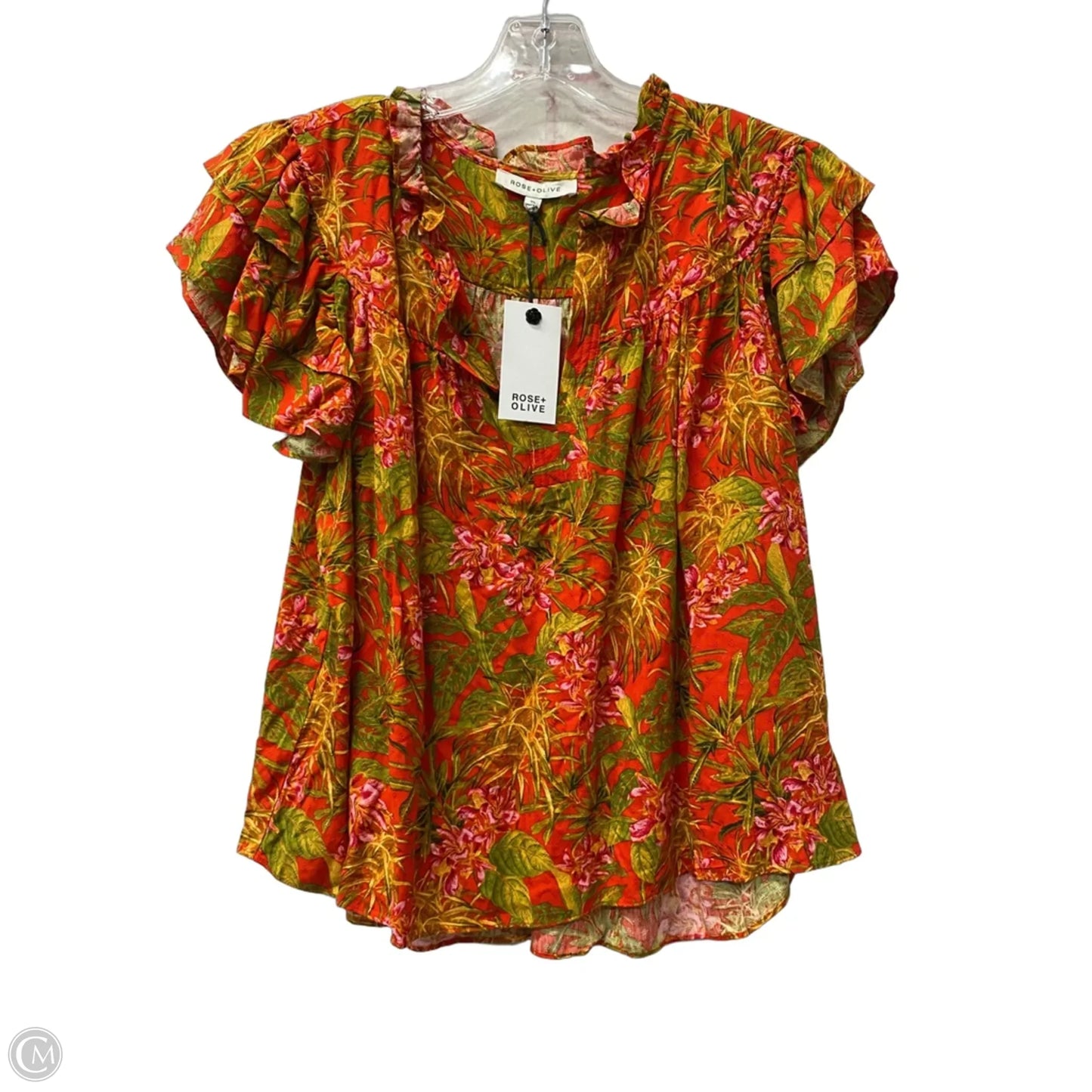 Top Short Sleeve By Rose And Olive In Red, Size: Xl