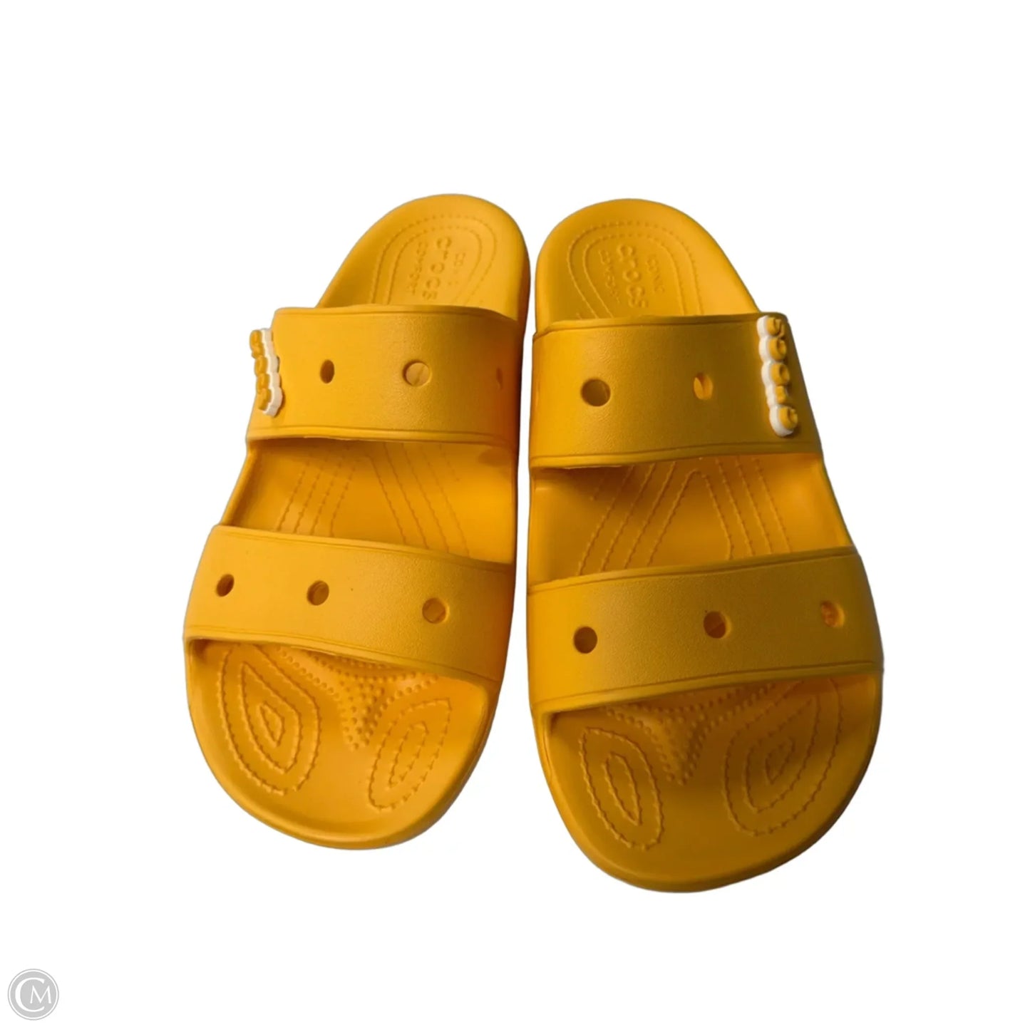 Sandals Flats By Crocs In Yellow, Size: 11