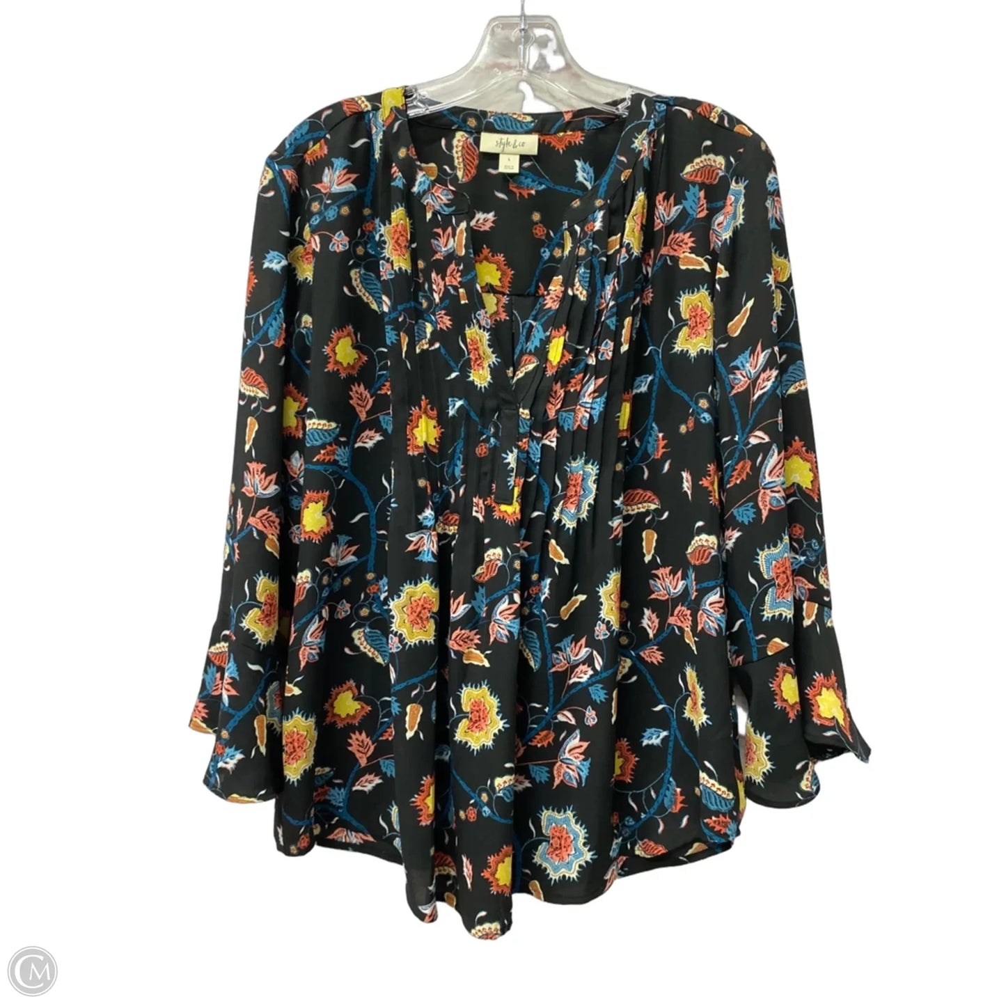 Top Short Sleeve By Style And Company In Black, Size: L